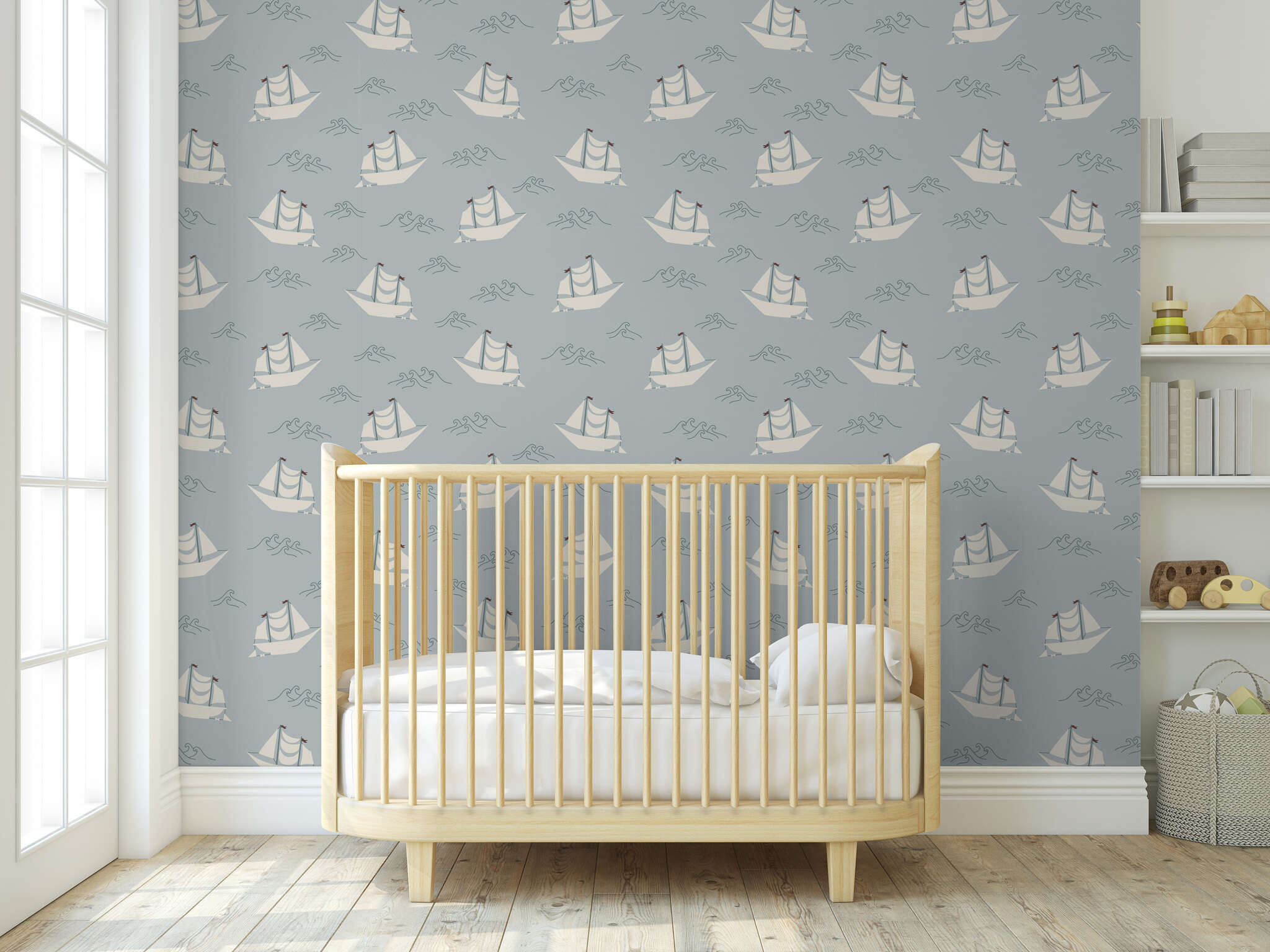 10-300198 Raumbilder 1 Wall mural Ships in Blue | Roomblush - RB349