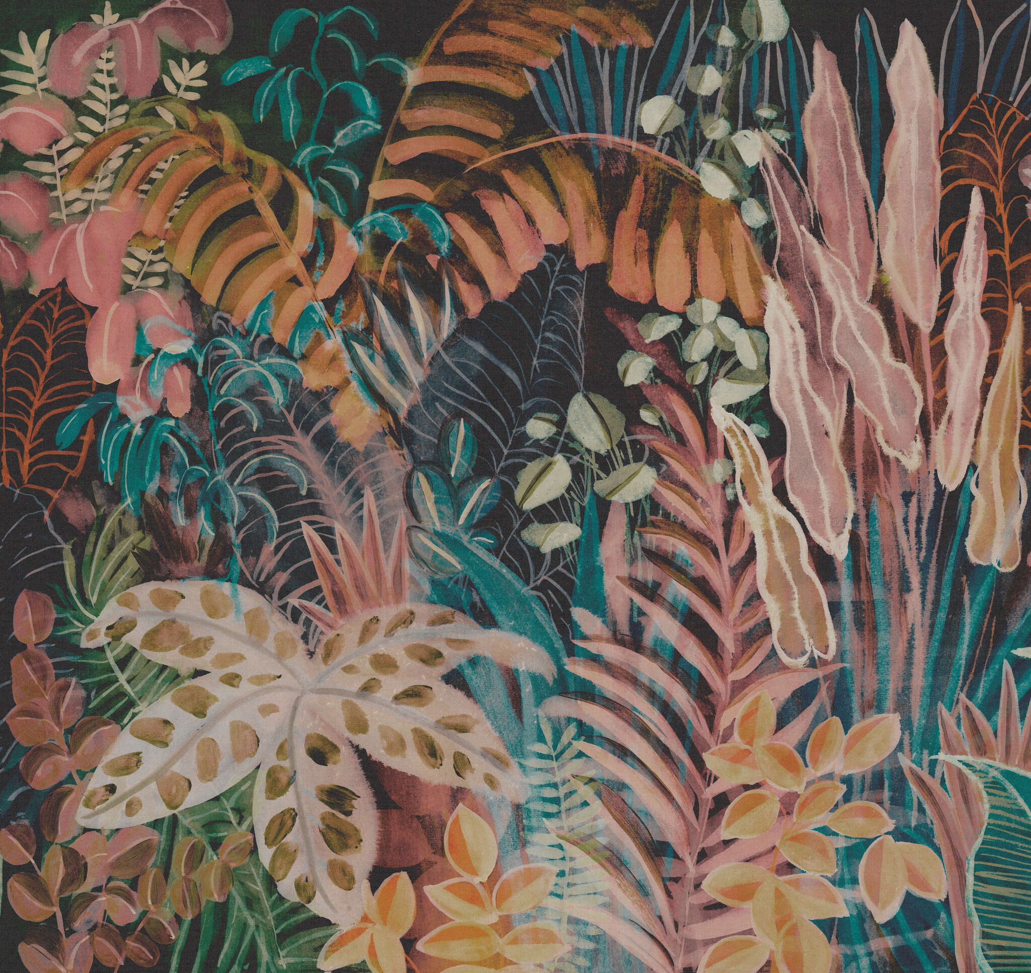 10-366693 Artikelscan 1 BEAUTE HABITAT- Papier peint Collection Tableau mural XXL BOTANICAL en noir 366693