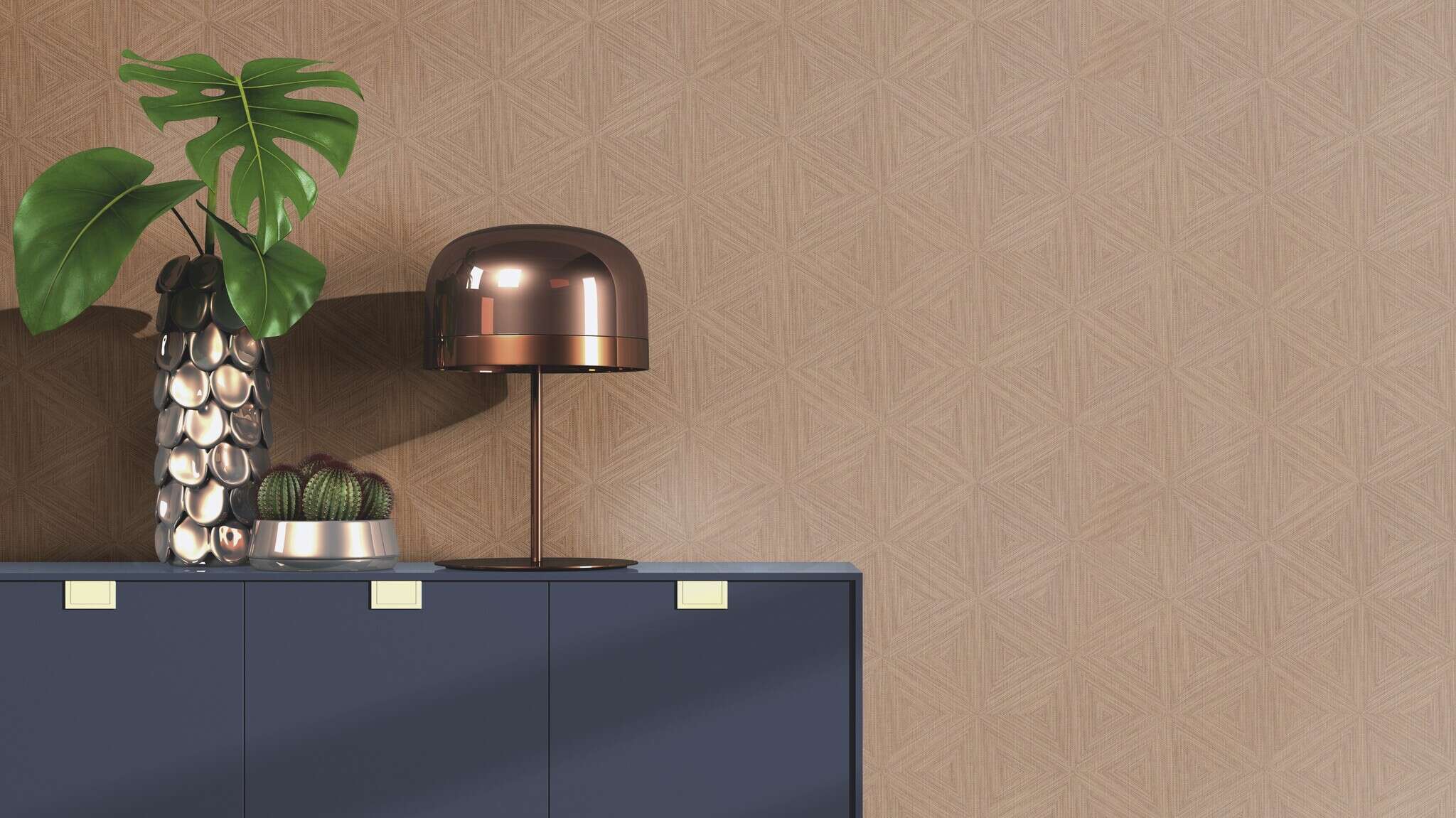 10-571295 Raumsituationen 3 Geometric non-woven wallpaper in brown Back To Nature 571295