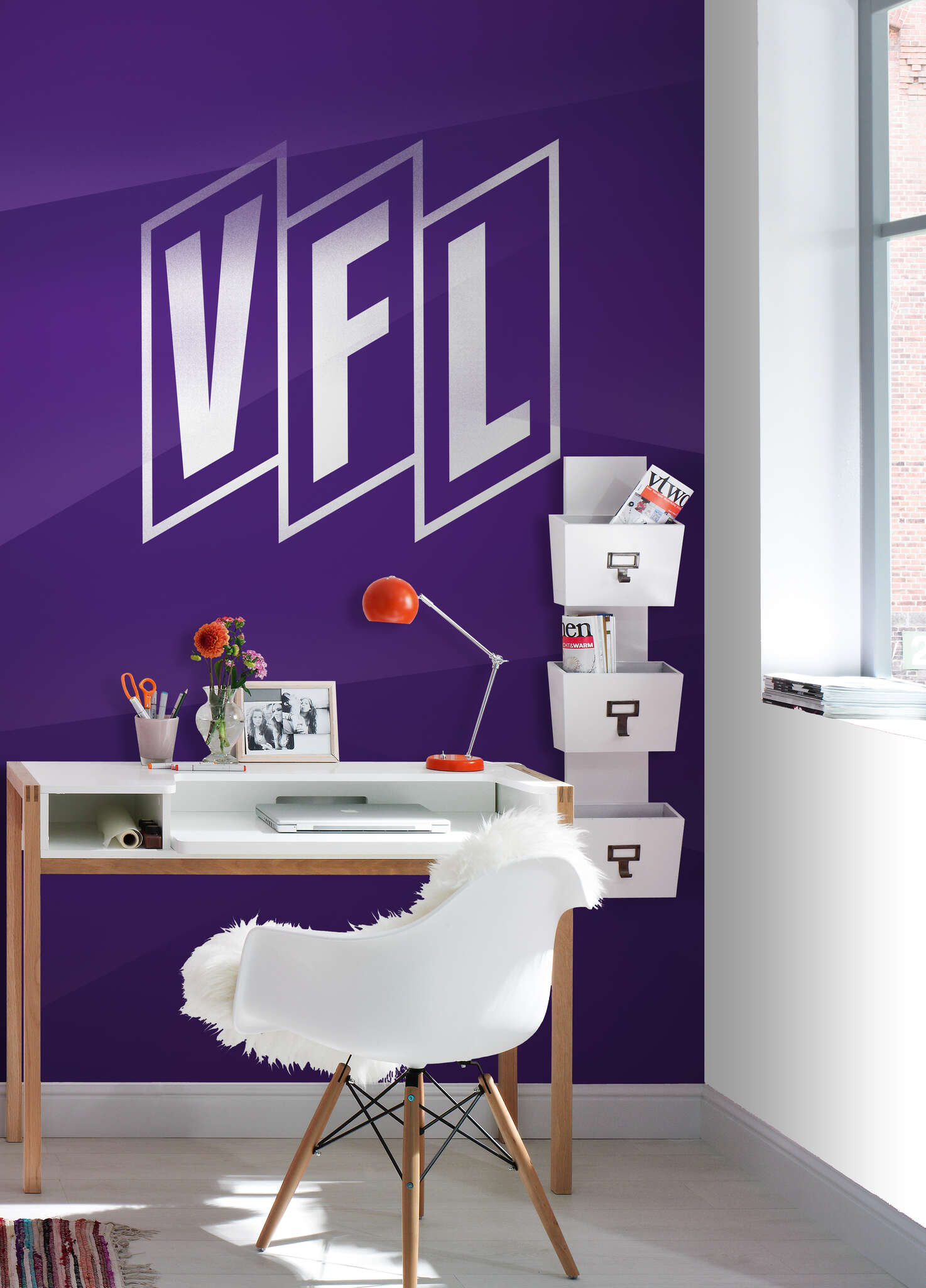 10-365412 Raumbilder 1 VfL Osnabrück non-woven wallpaper mural logo in purple 365412