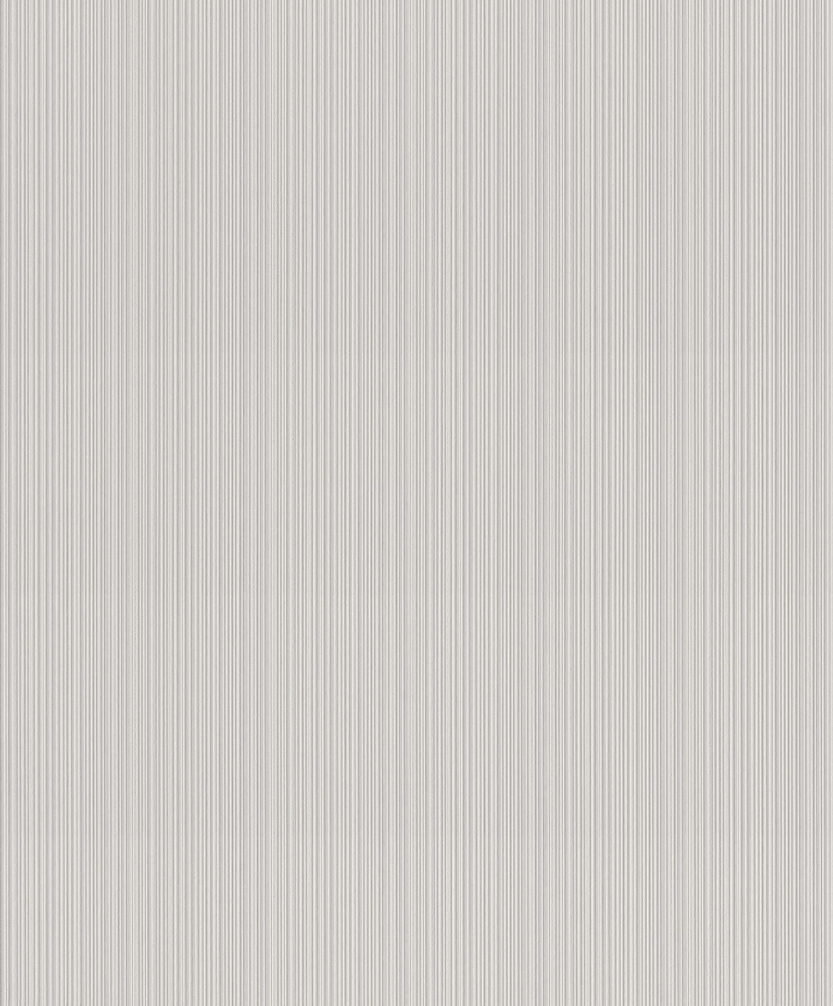 10-431926 Artikelscan 1 Non-woven wallpaper with a fine, vertical striped pattern in light grey.
