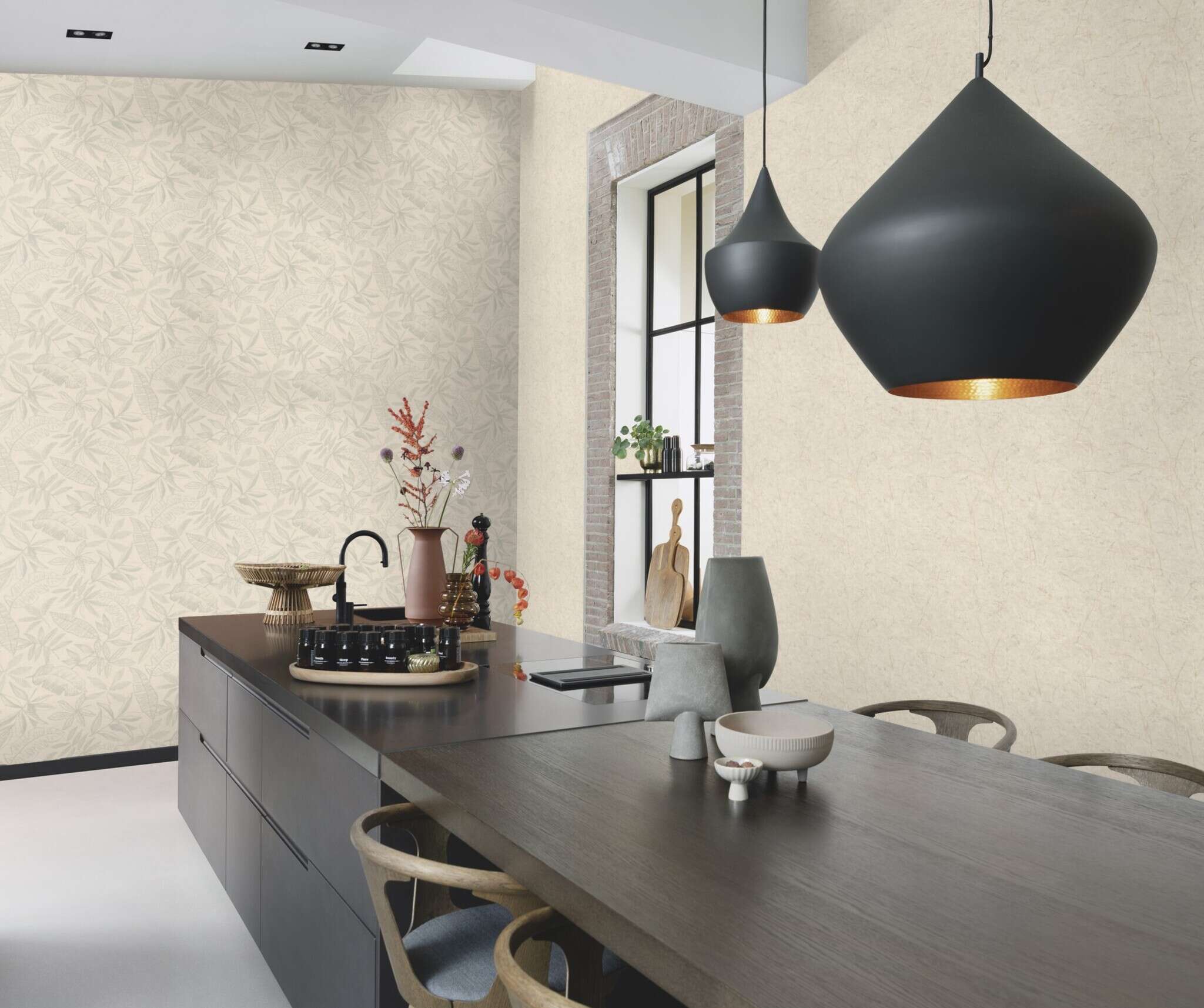10-600964 Raumsituationen 4 Room with Wallpaper with a natural marble look