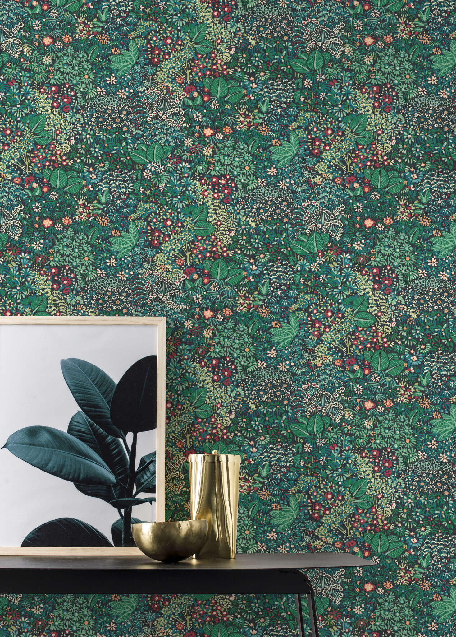 10-460834 Raumsituationen 1 Non-woven wallpaper in green-dark green Selection vinyl/non-woven 460834