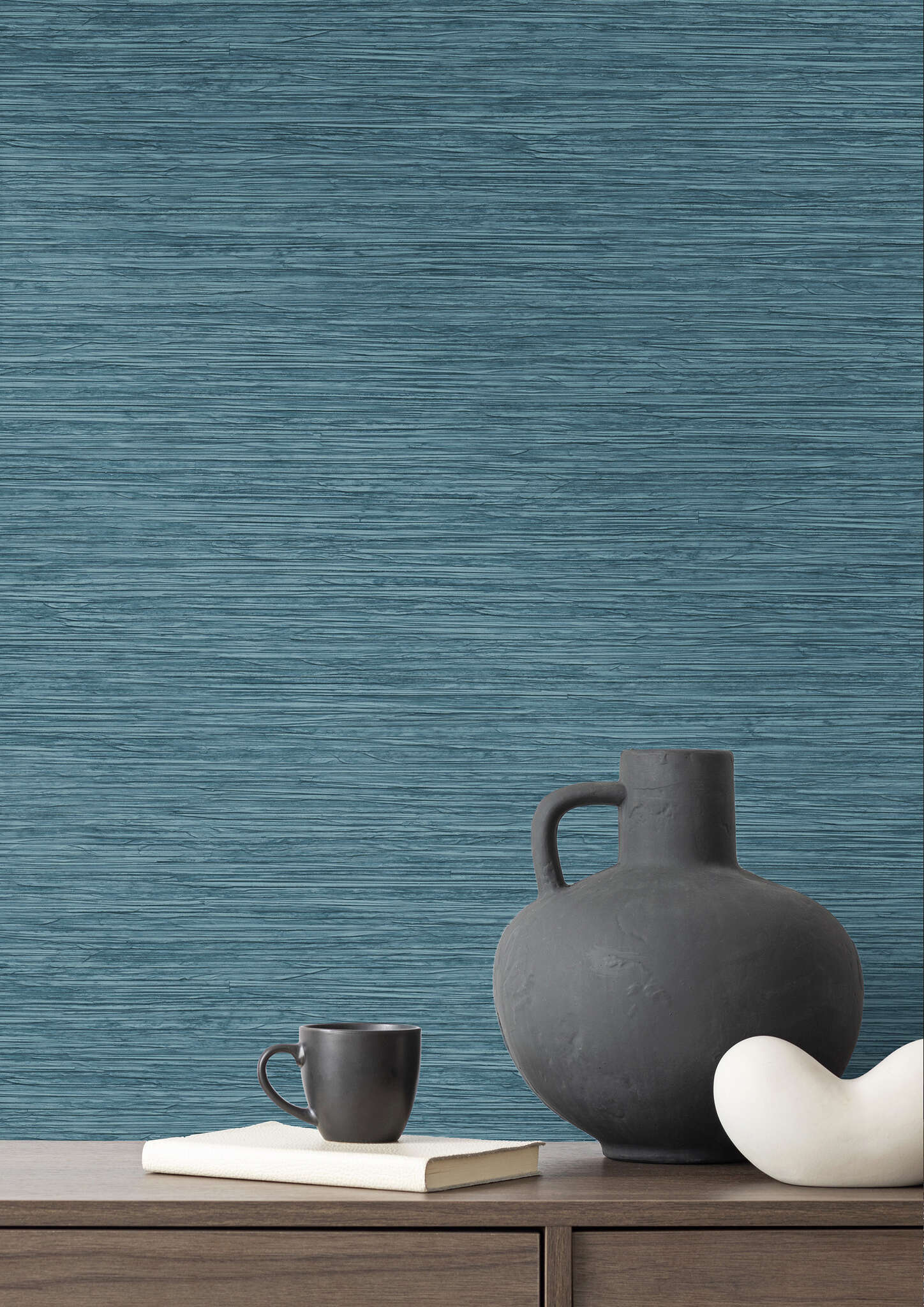 10-866445 Raumbilder 1 Room with Single-colour wallpaper with wood effect