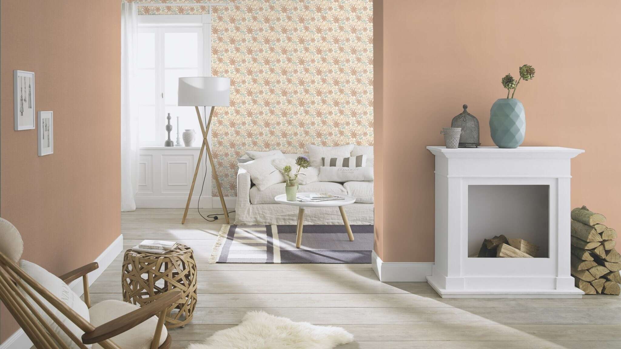 10-687576 Raumsituationen 4 Une chambre avec Papier peint uni avec une texture textile