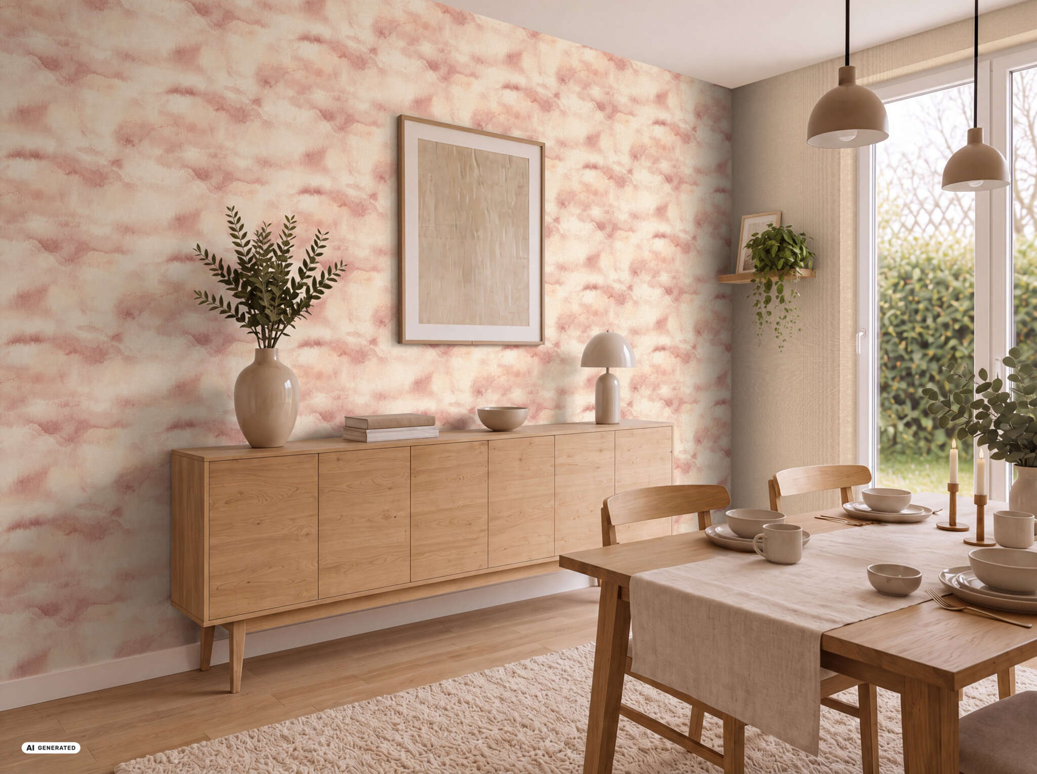 10-709773 Raumbilder 2 Non-woven wallpaper in brown-light cream Farmhouse 709773