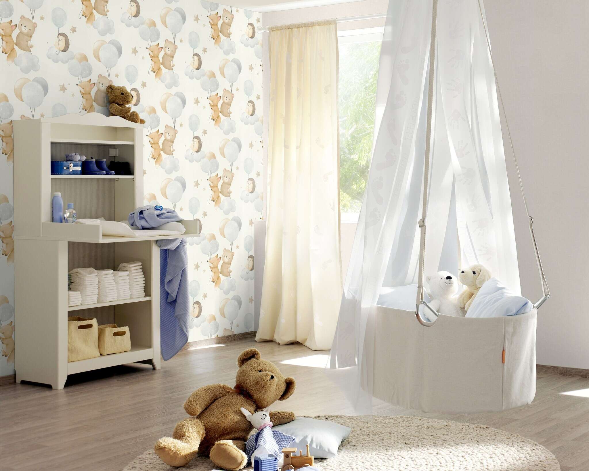 10-302127 Raumsituationen 2 Non-woven wallpaper in blue Kids World II 302127