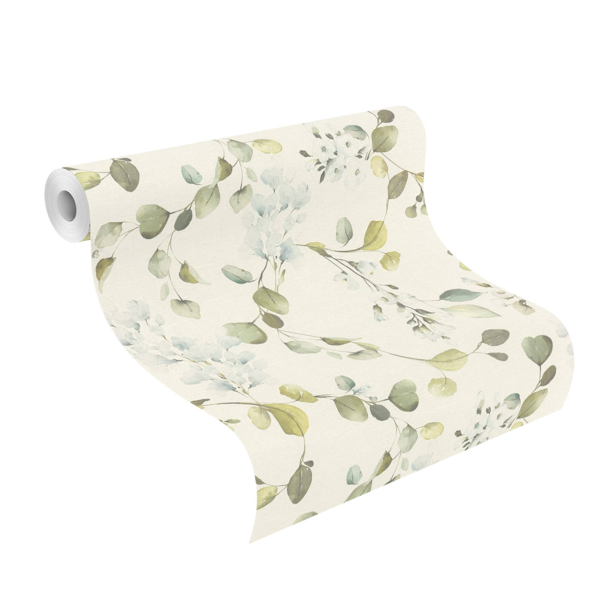 10-582222 Rolle abgerollt 1 Non-woven blossom wallpaper in blue Selection vinyl/non-woven 582222