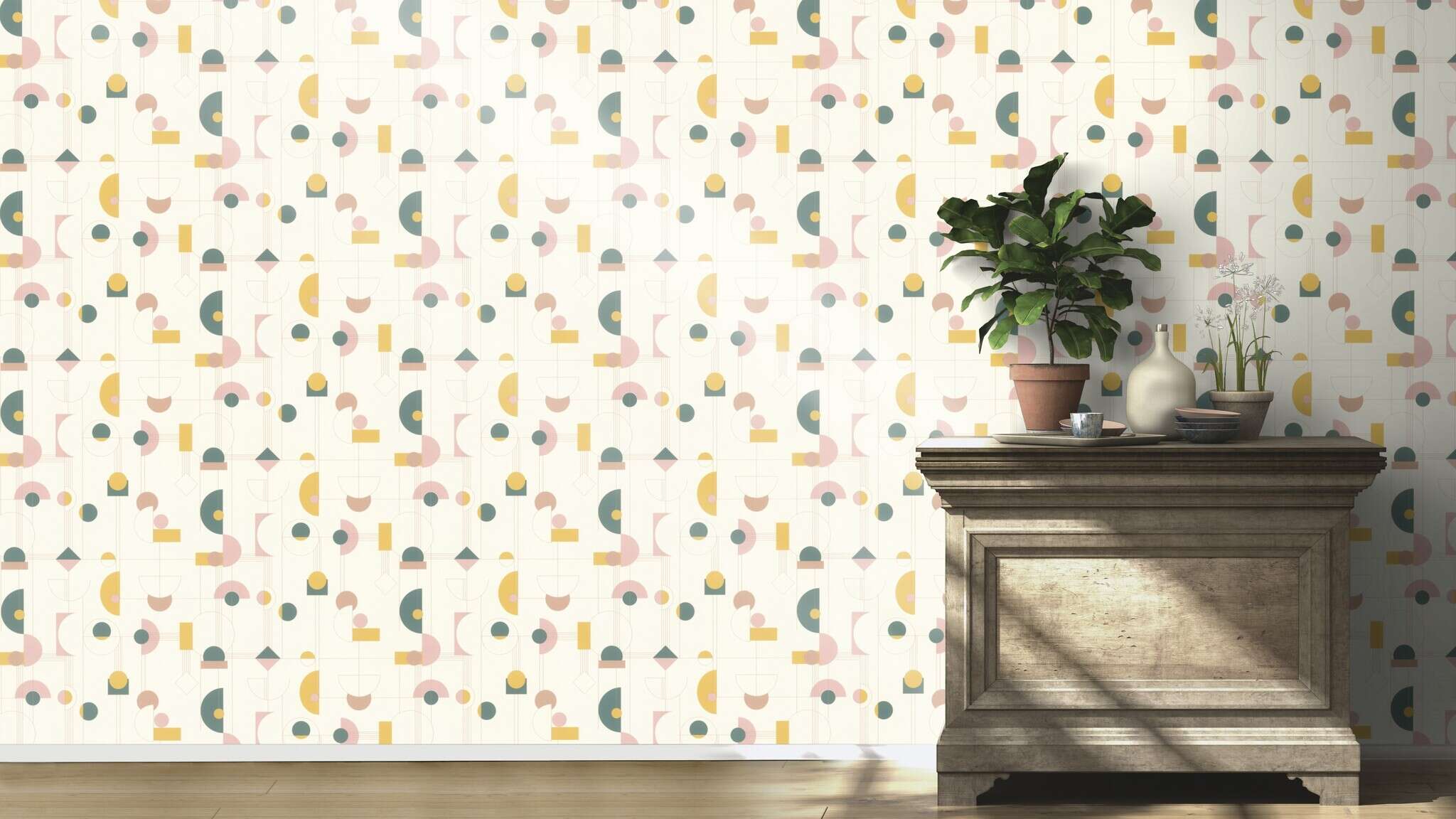 10-795271 Raumsituationen 4 Non-woven wallpaper in yellow Selection vinyl/non-woven 795271