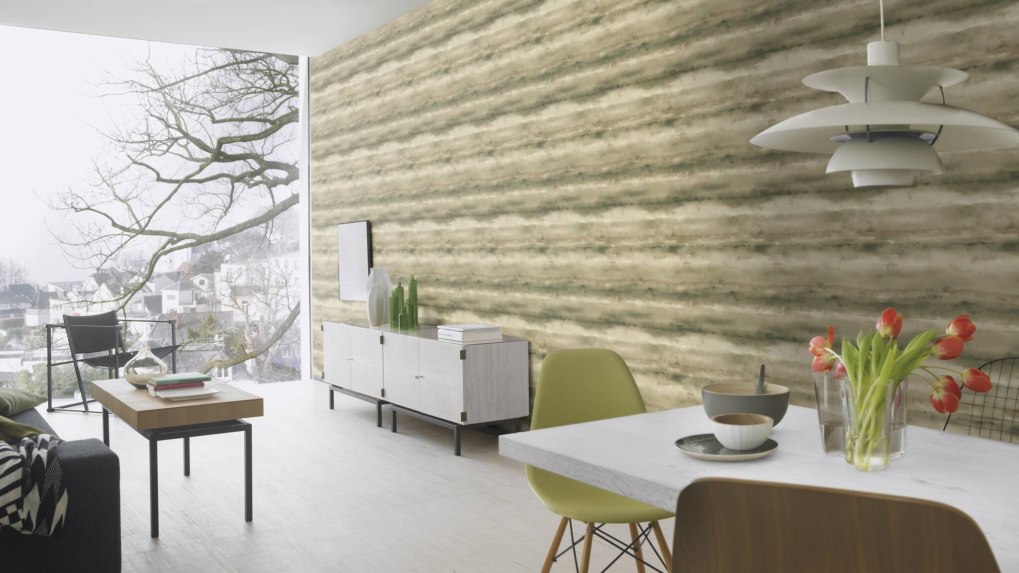 10-481655 Raumsituationen 1 Non-woven wallpaper in beige Florentine IV 481655