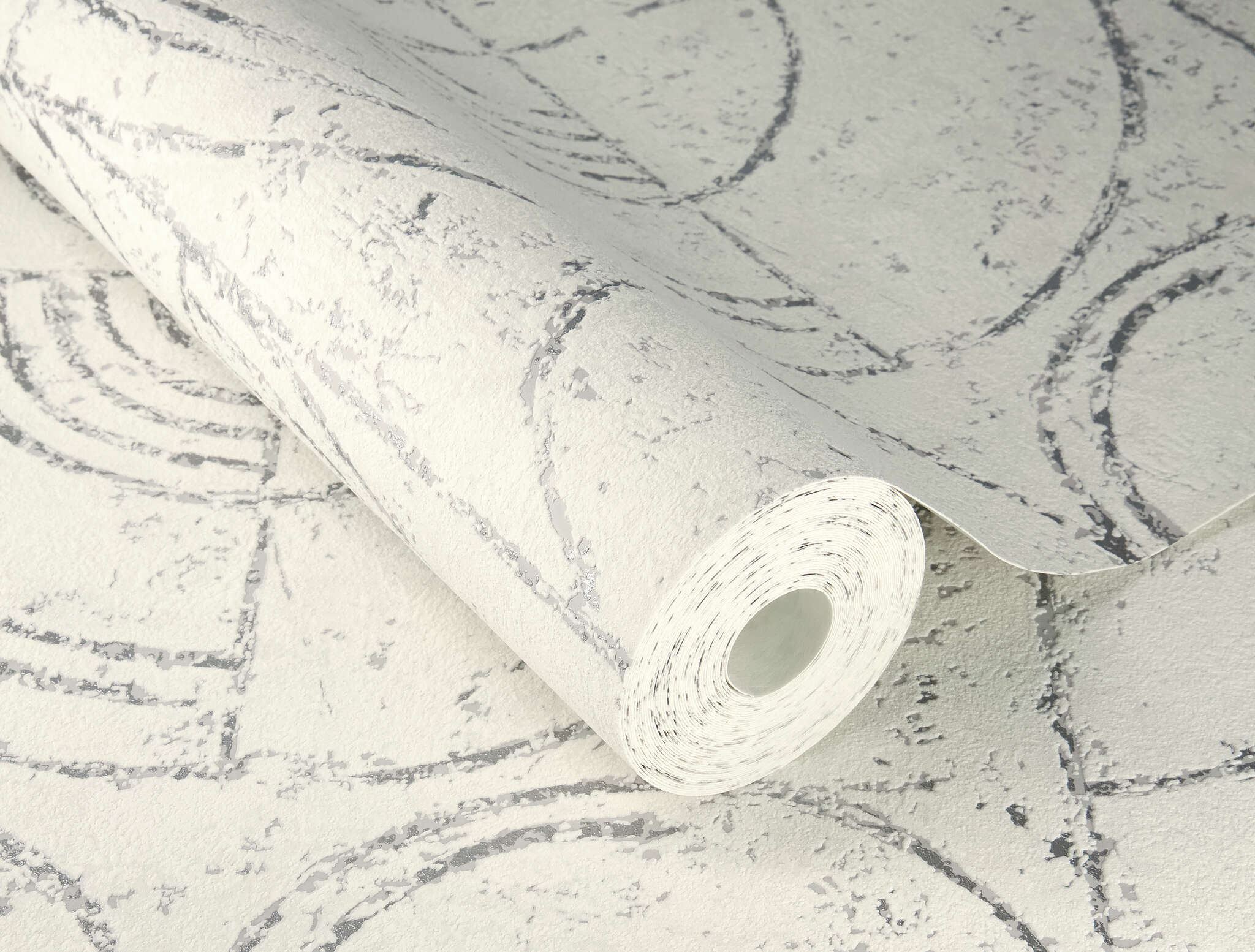 10-653618 Detailaufnahmen 1 Graphic non-woven wallpaper in white-cream white Welcome Home 653618
