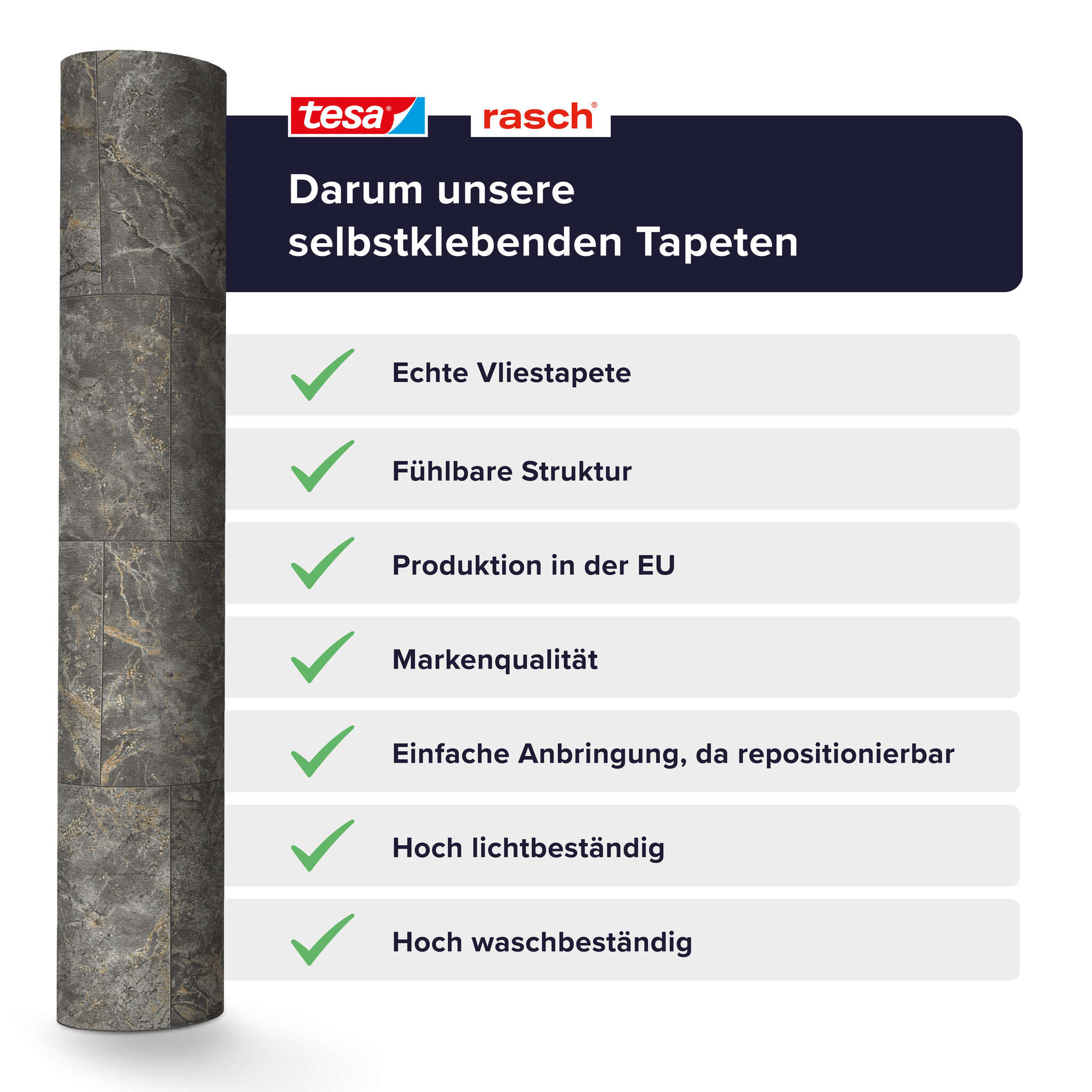 10-371413 Detailaufnahmen 4 Selbstklebende Tapete Luxora 371413 - Naturstein-Optik in Dunkelgrau und Gold