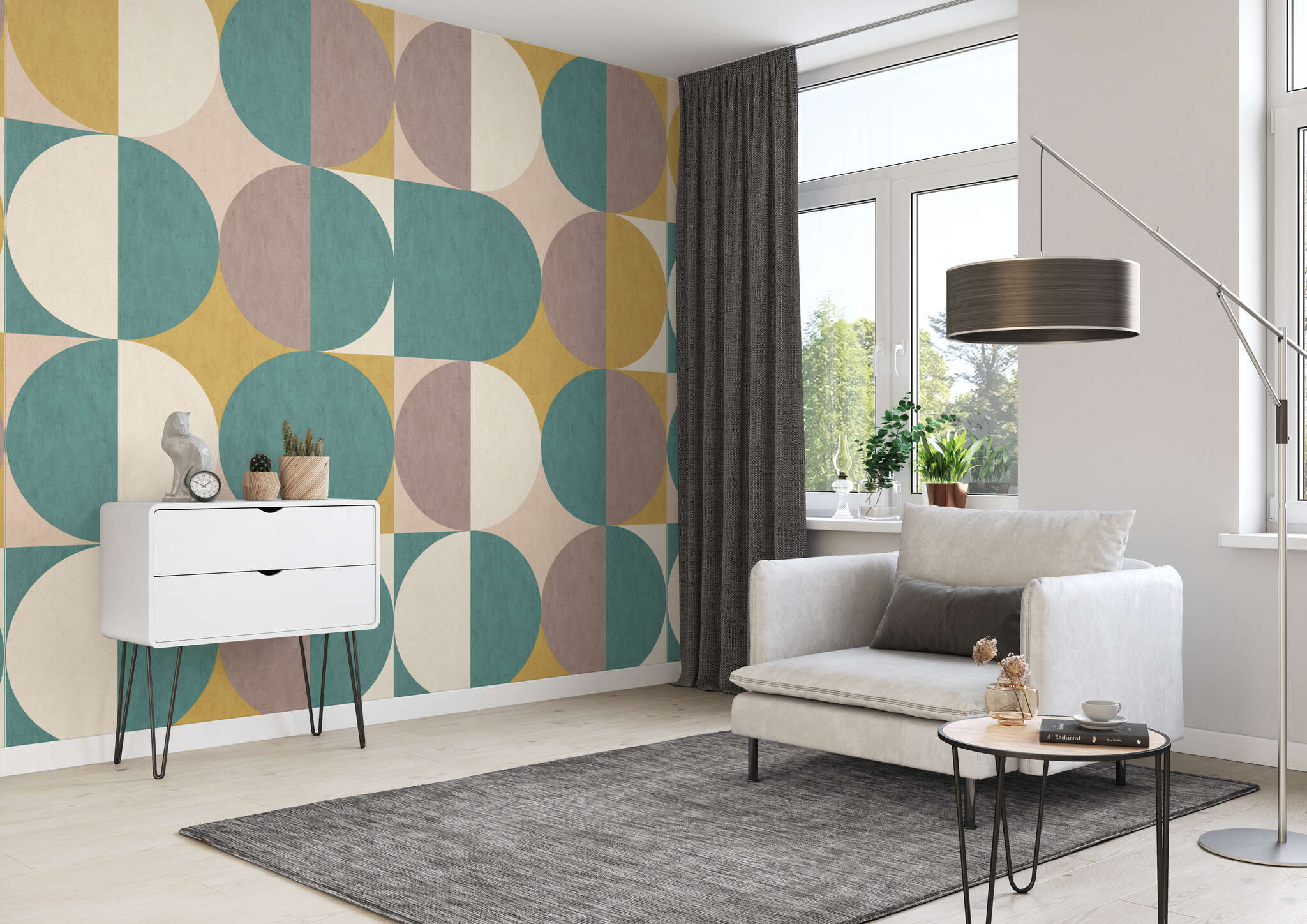 Lese-Ecke mit 363982 - Wandbild - Retro-Charme und doch modern - hier schließt sich der Kreis magicwalls retro wallpaper 363982