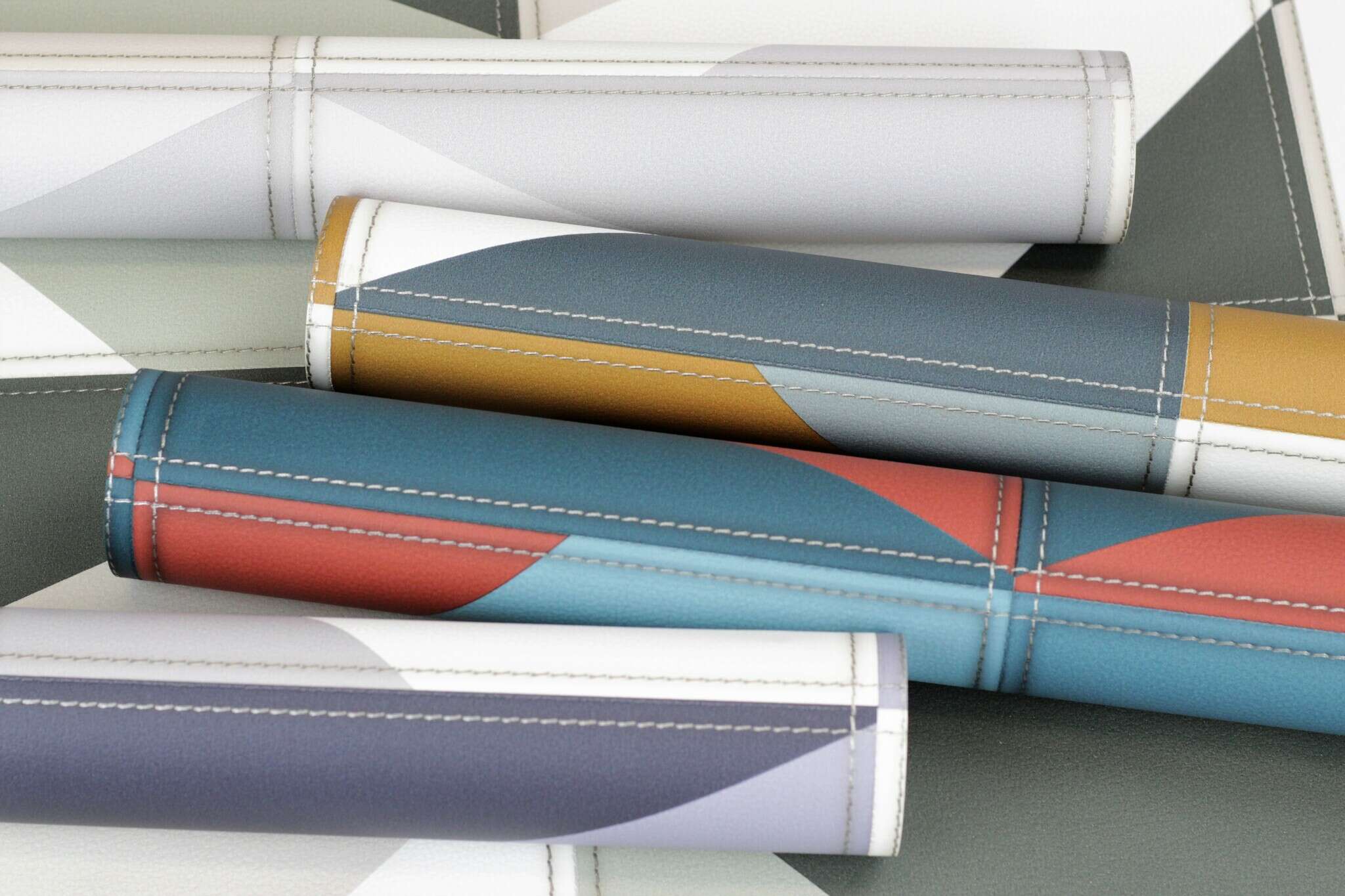 10-419269 Detailaufnahmen 4 Leather-look non-woven wallpaper in blue-dark petrol Selection 419269