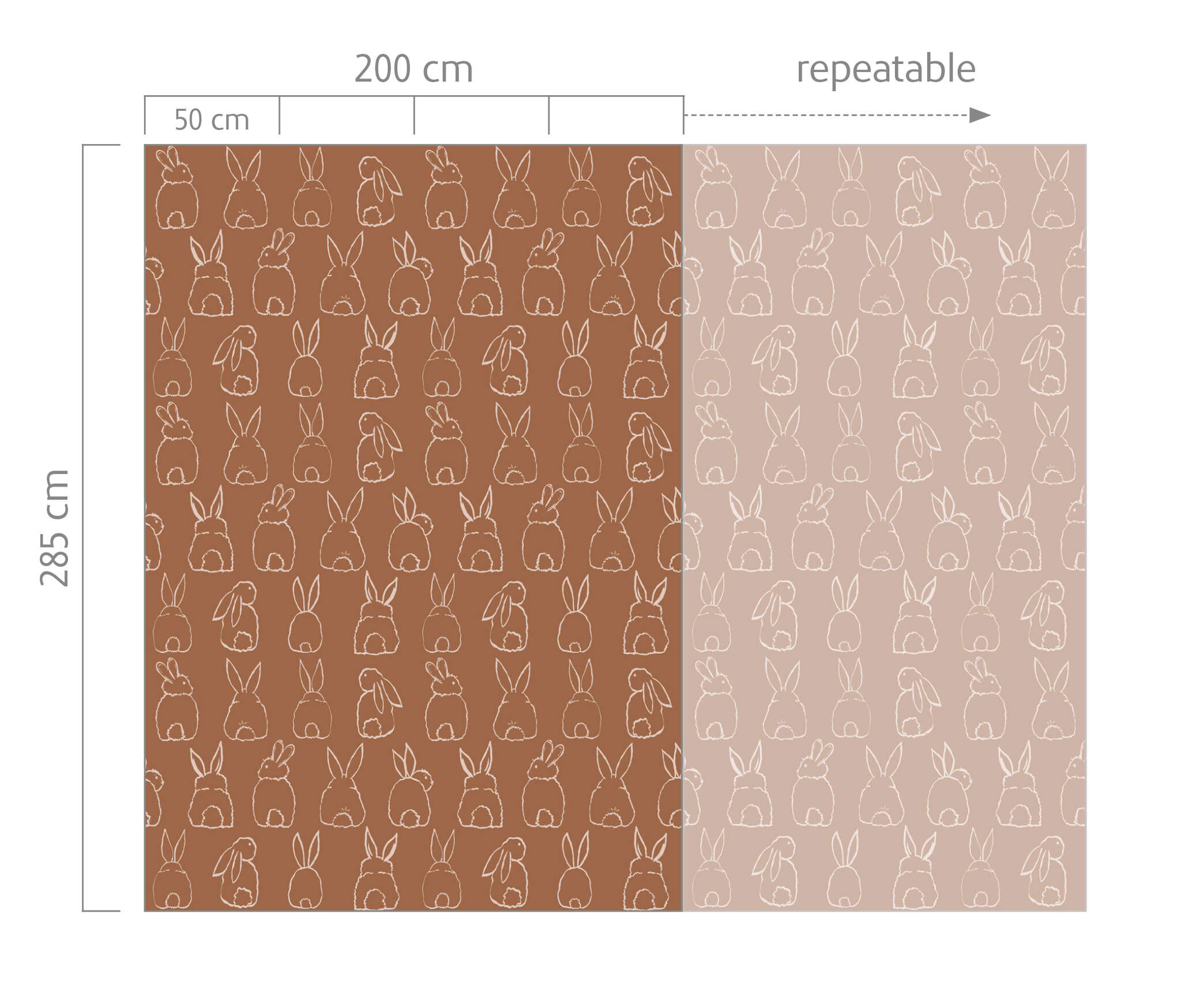 10-300100 Bildauschnitt 1 Wall mural Bunnies in Orange | Roomblush - RB312