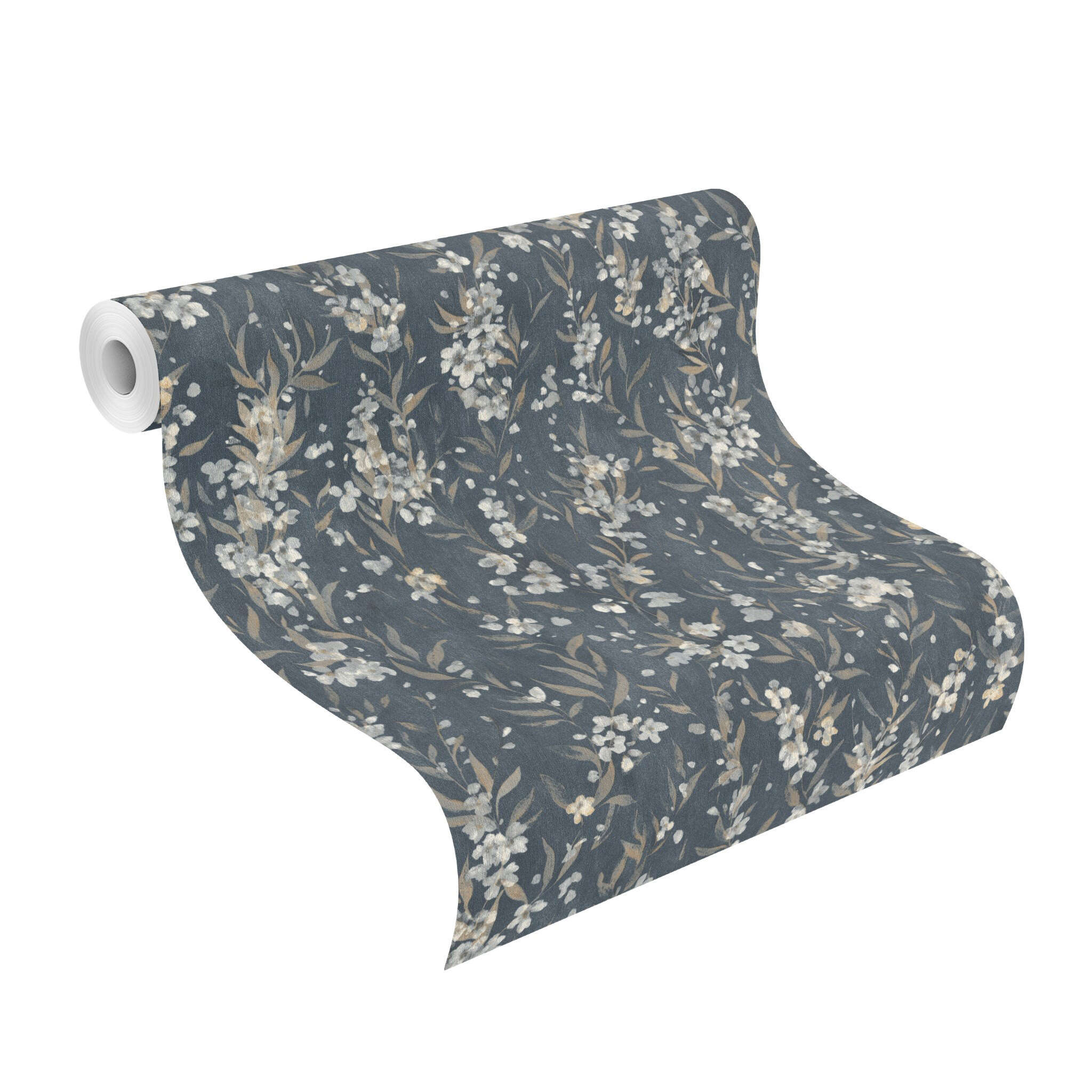10-435238 Rolle abgerollt 1 Papier peint Fleurs de cerisier en bleu - Noble Zen Sakura 435238