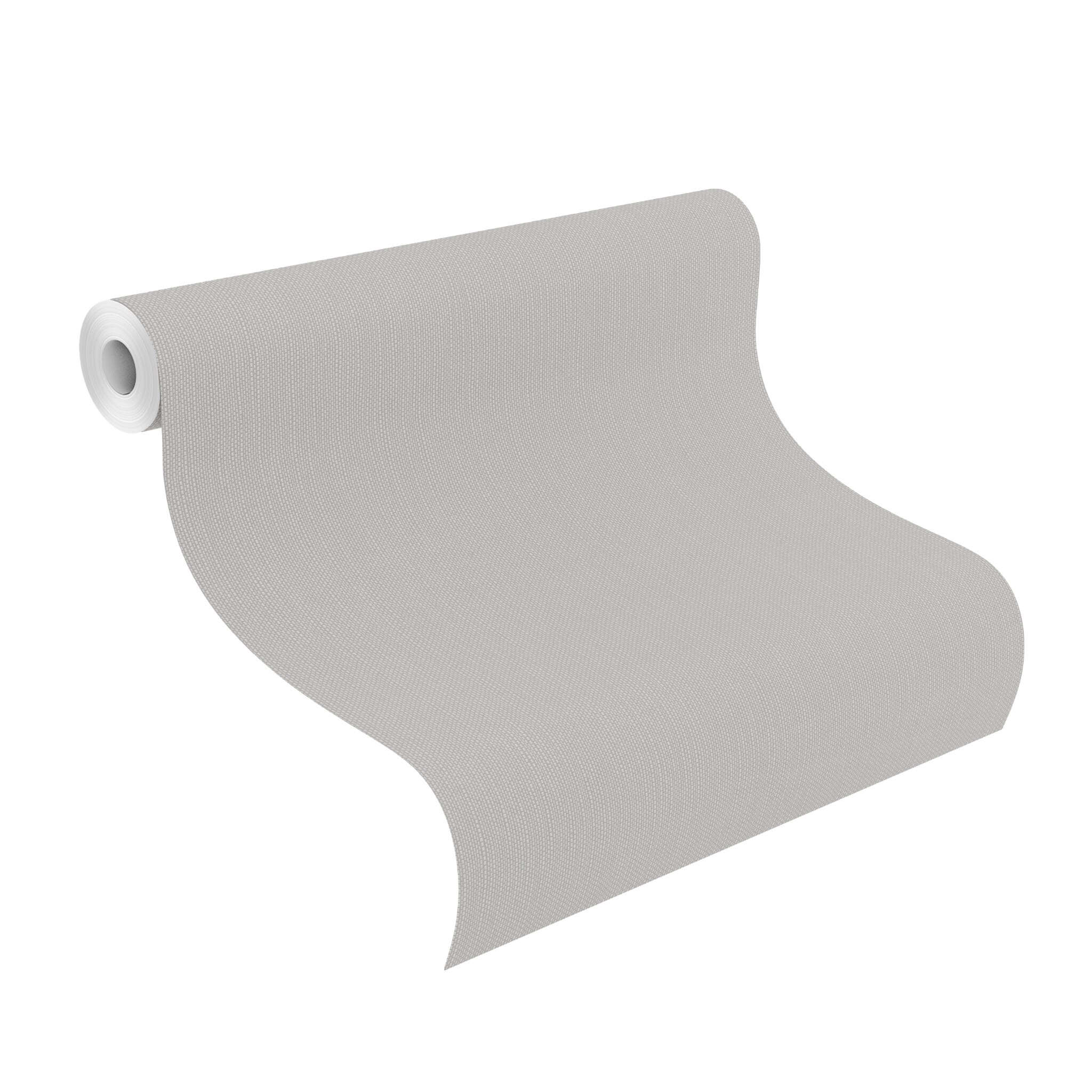 10-312379 Rolle abgerollt 1 Rollenabbildung mit Einfarbige mittelgraue Tapete in Leinenoptik