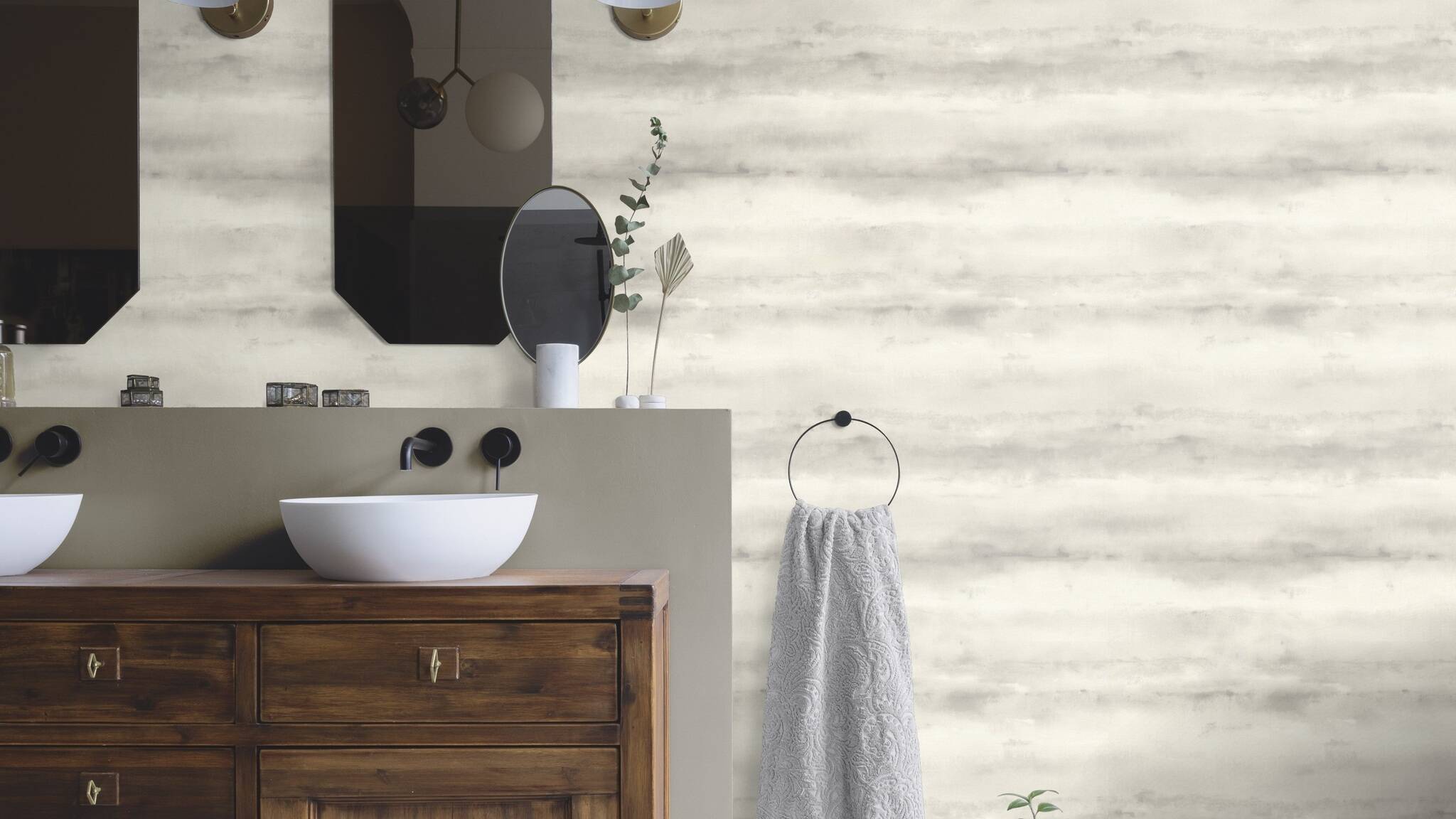 10-481686 Raumsituationen 1 Non-woven wallpaper in gray Florentine IV 481686