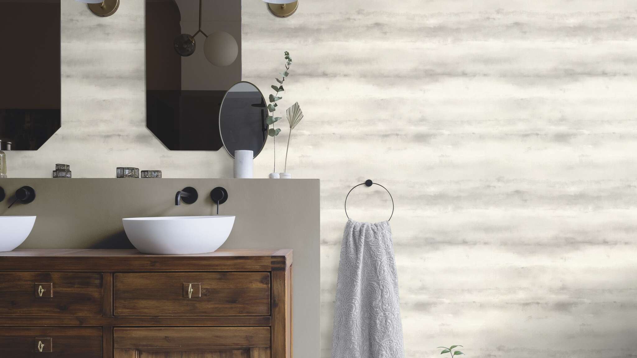 10-481686 Raumsituationen 1 Non-woven wallpaper in gray Florentine IV 481686