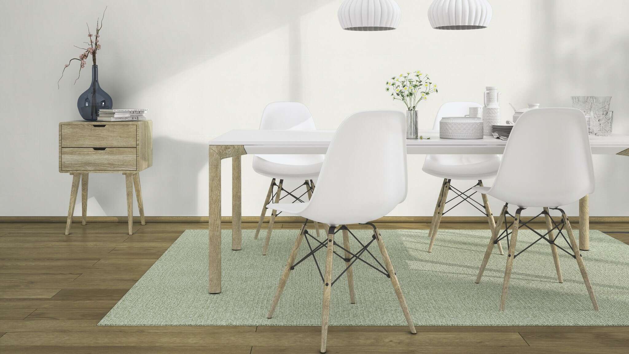 10-326000 Raumsituationen 1 Bauhaus wallpaper white paintable 326000