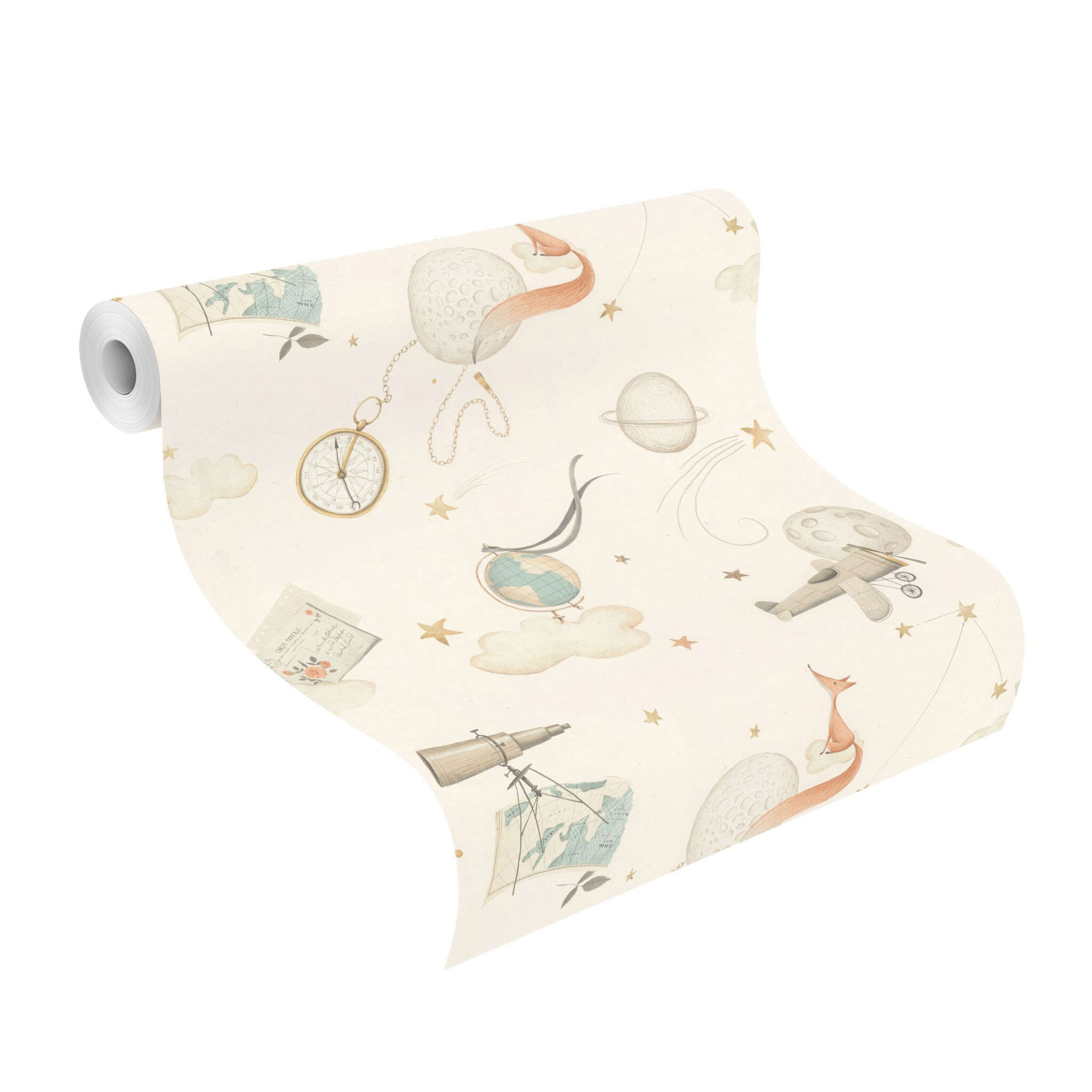 10-302219 Rolle abgerollt 1 Vliestapete in Beige Kids World II 302219