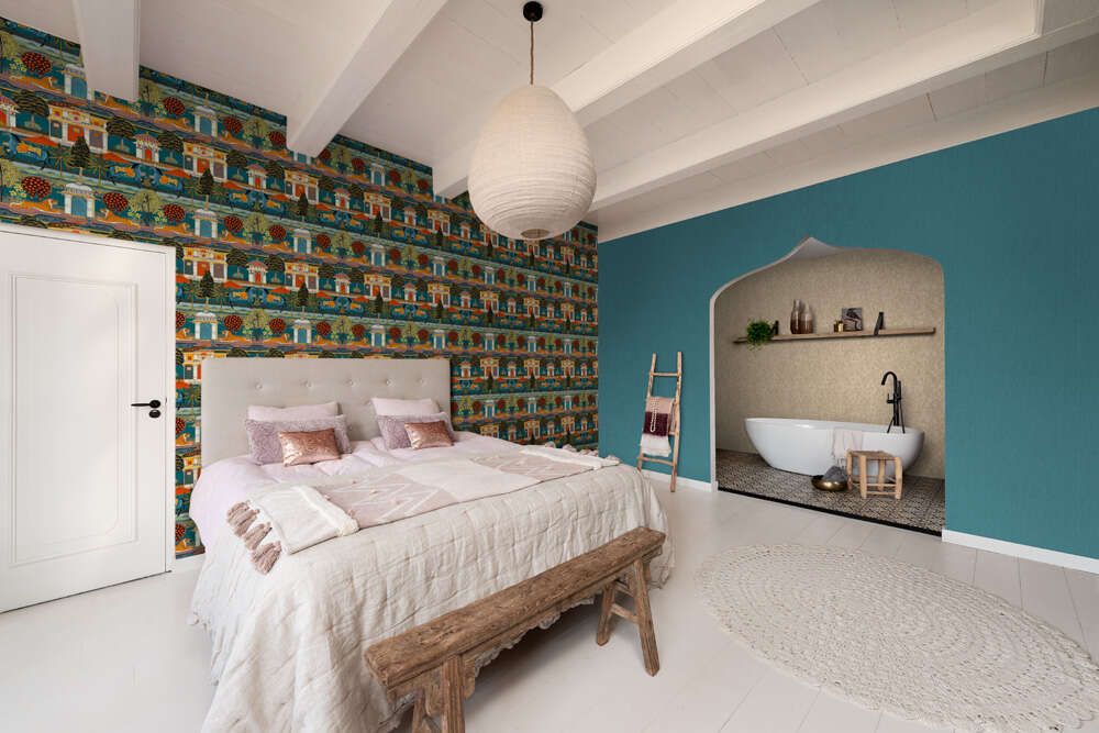10-746167 Raumbilder (automatisch) 2 Unrolled wallpaper roll with Single-colour wallpaper with a textile texture