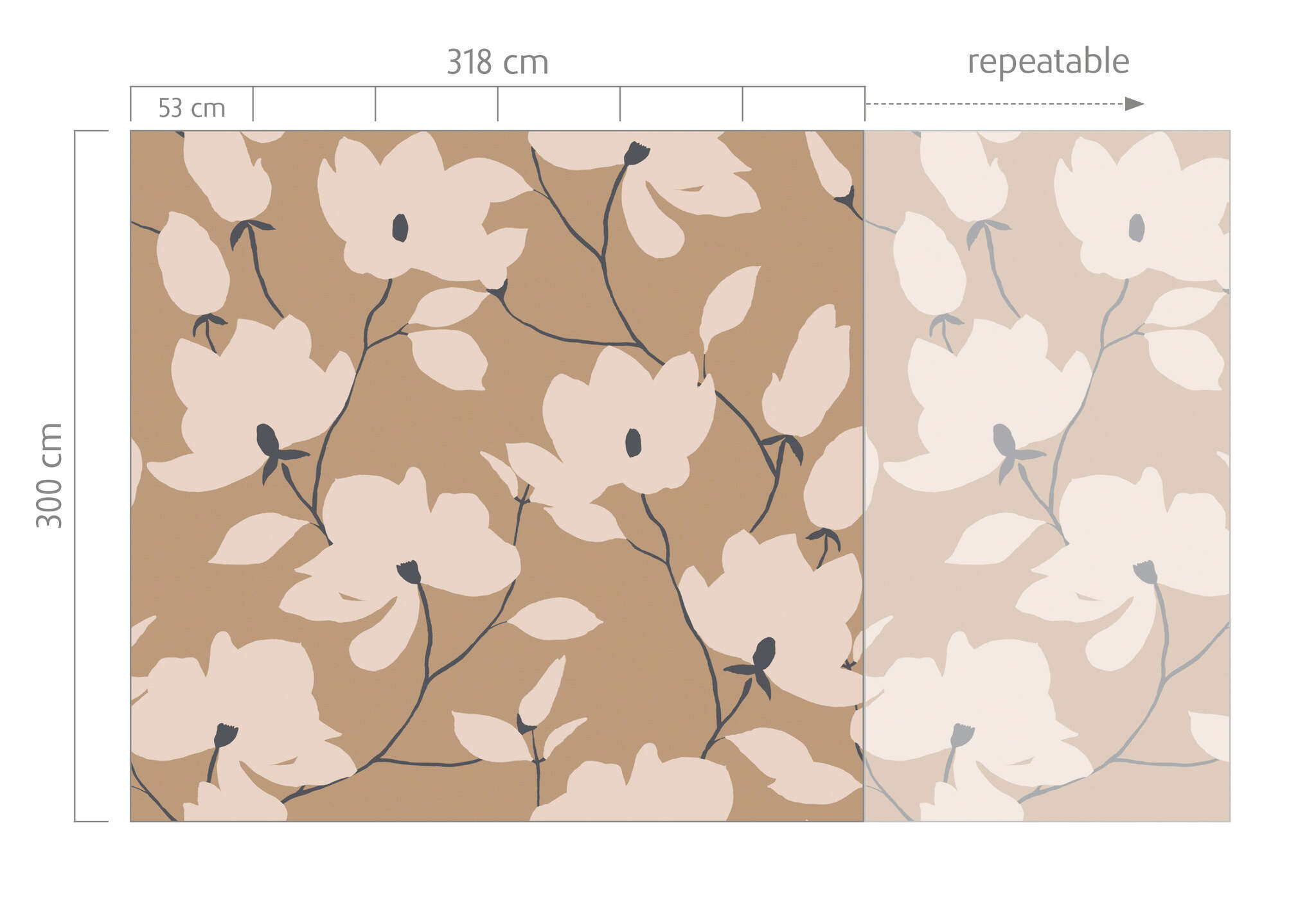 10-367294 Bildauschnitt 1 SCHÖNER WOHNEN collection FLEUR wall mural in brown 367294