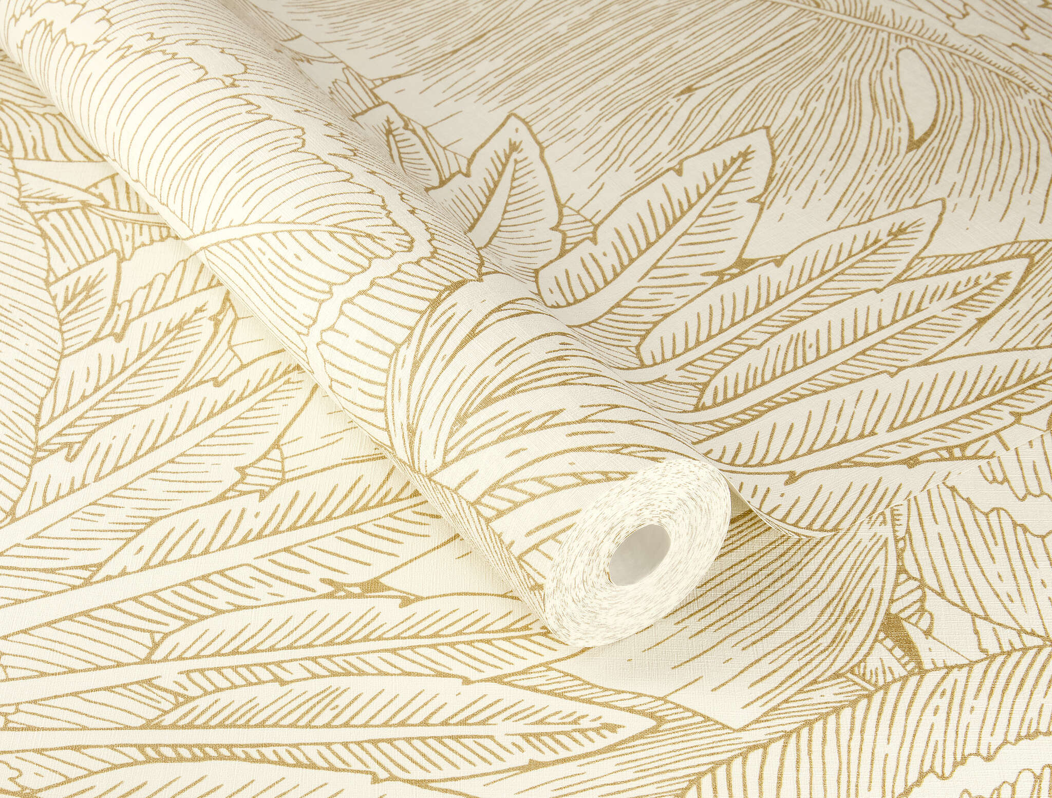 10-580822 Detailaufnahmen 1 Detailed image of Wallpaper with sketched leaves and large plants