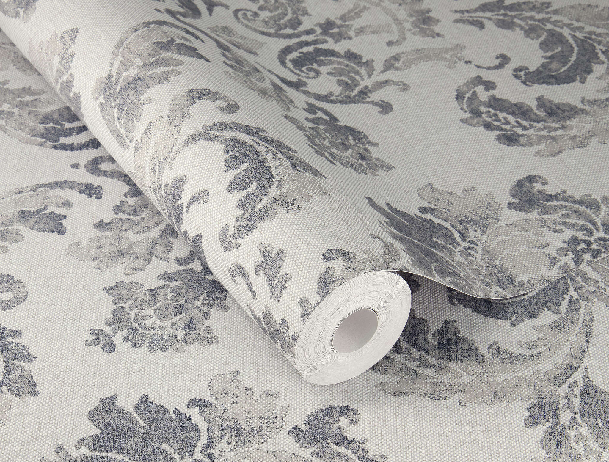 10-412642 Detailaufnahmen 1 Damask non-woven wallpaper in grey, In Bloom 412642