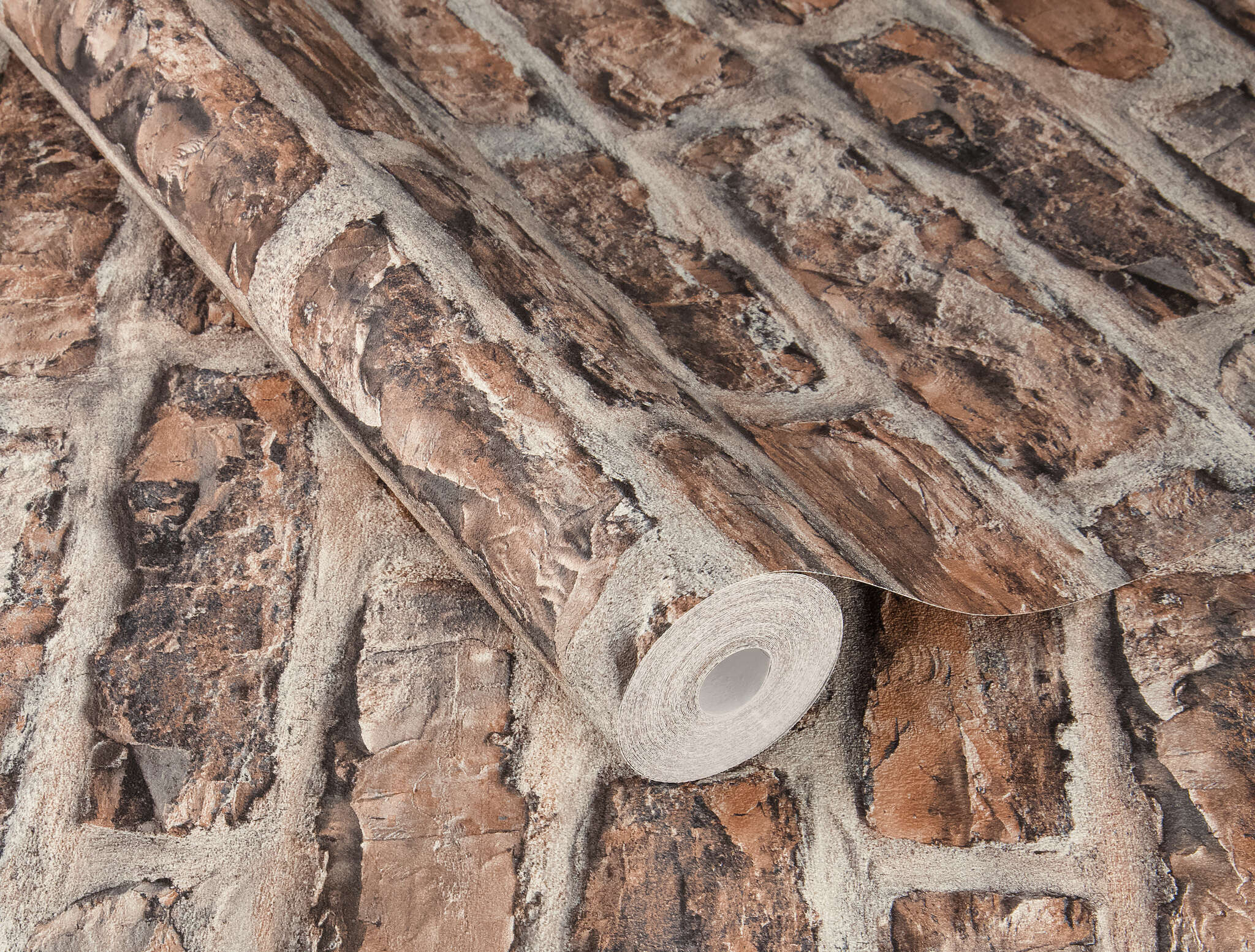 10-498332 Detailaufnahmen 1 Stone-effect wallpaper in red Factory VI Brick 498332