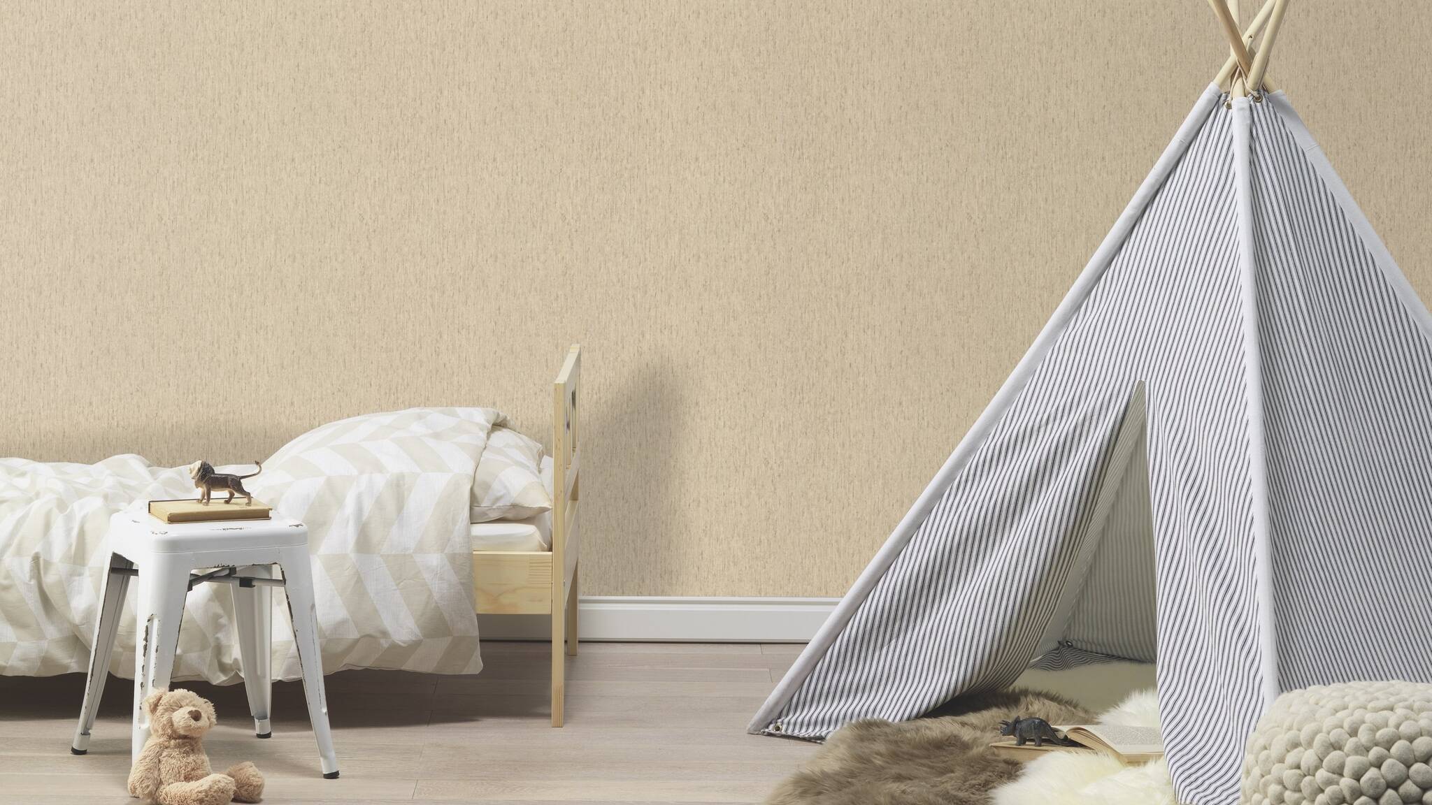 10-571066 Raumsituationen 1 Non-woven wallpaper in beige Back To Nature 571066