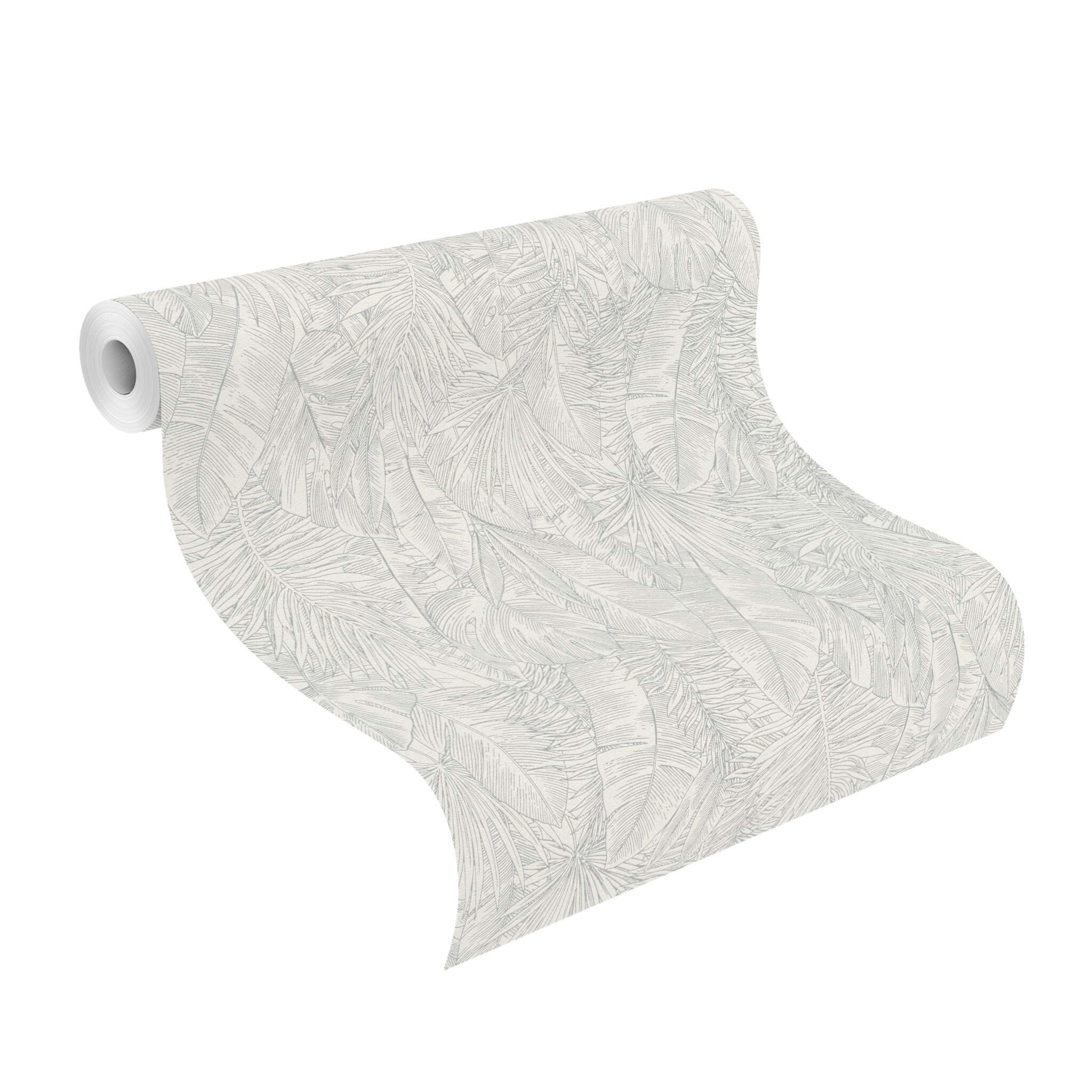 10-817423 Rolle abgerollt 1 Palmenblätter Vliestapete in Silber #followusaround 817423