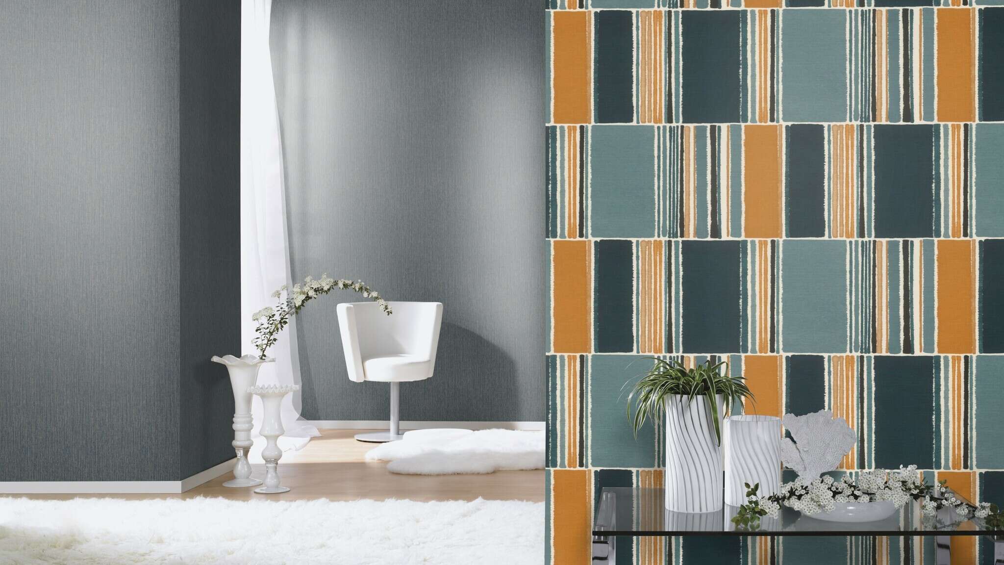 10-484441 Raumsituationen 4 Vliestapete in Blau-Blaugrau Selection 484441