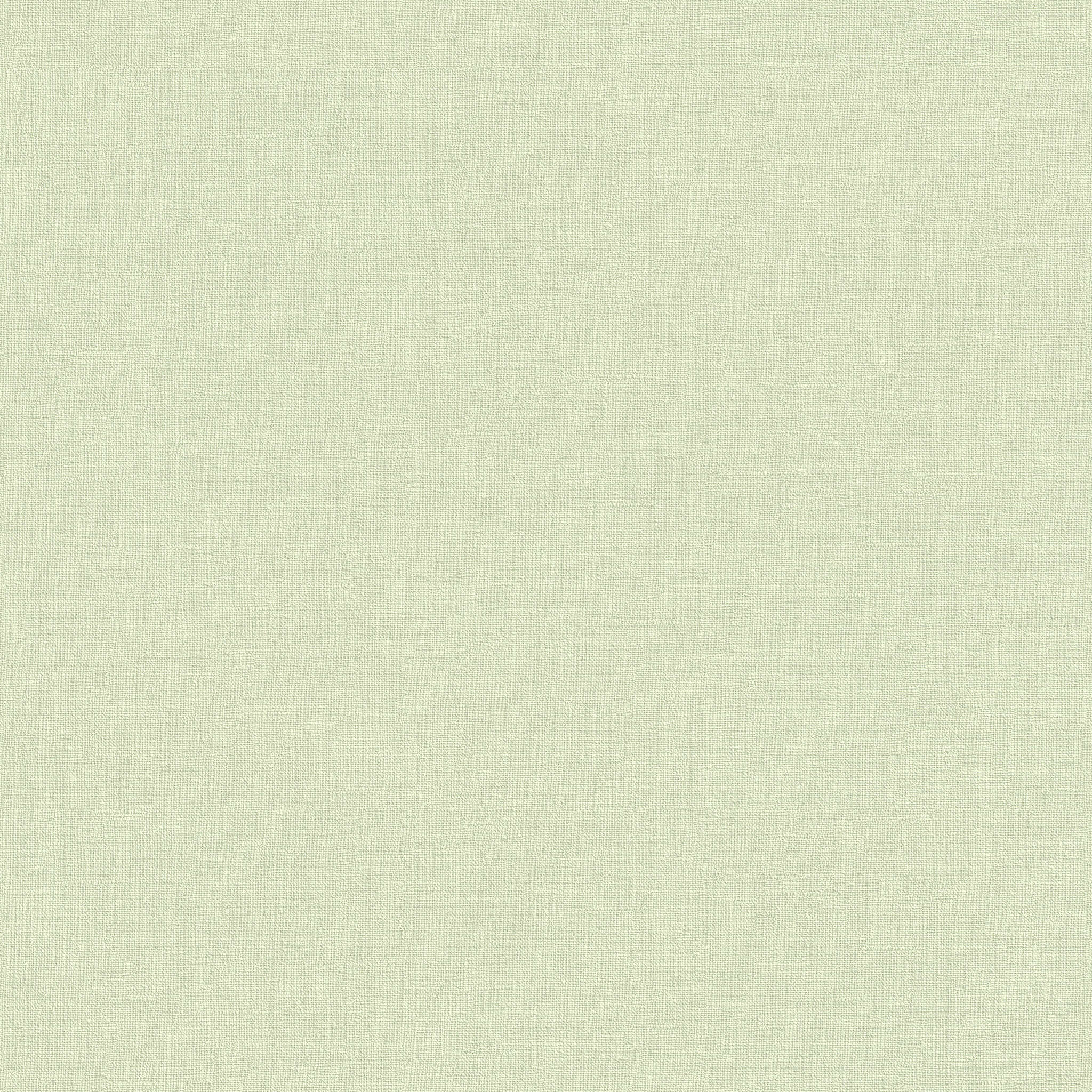 10-447538 Artikelscan 1 Plain non-woven wallpaper in pastel light green with a fabric-like linen texture