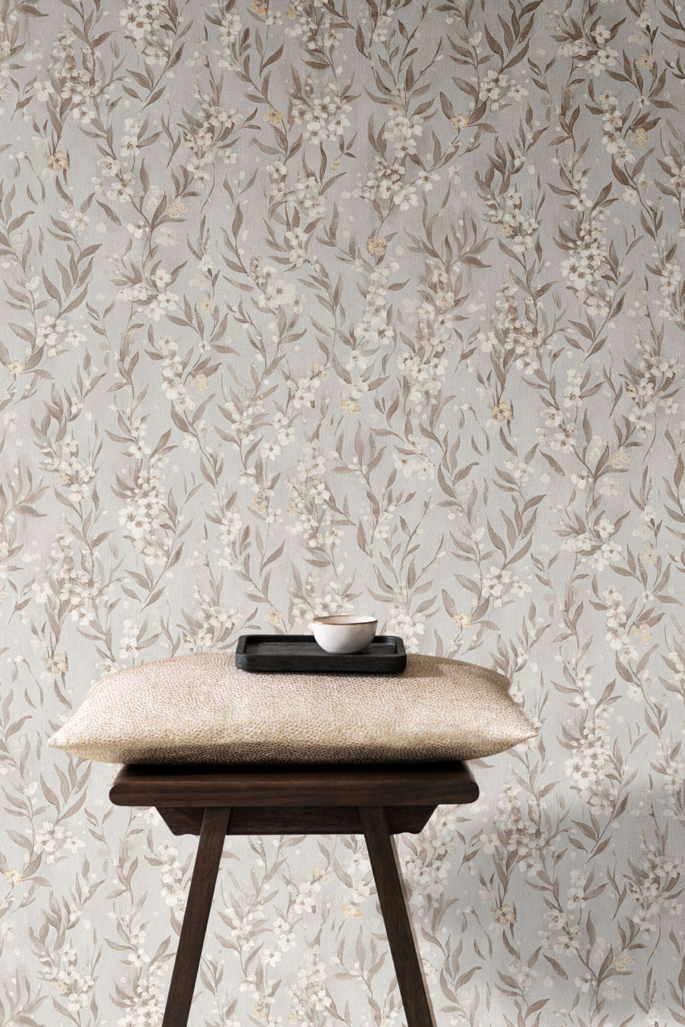 10-435245 Raumbilder 1 Cherry blossom wallpaper in grey - Noble Zen Sakura 435245
