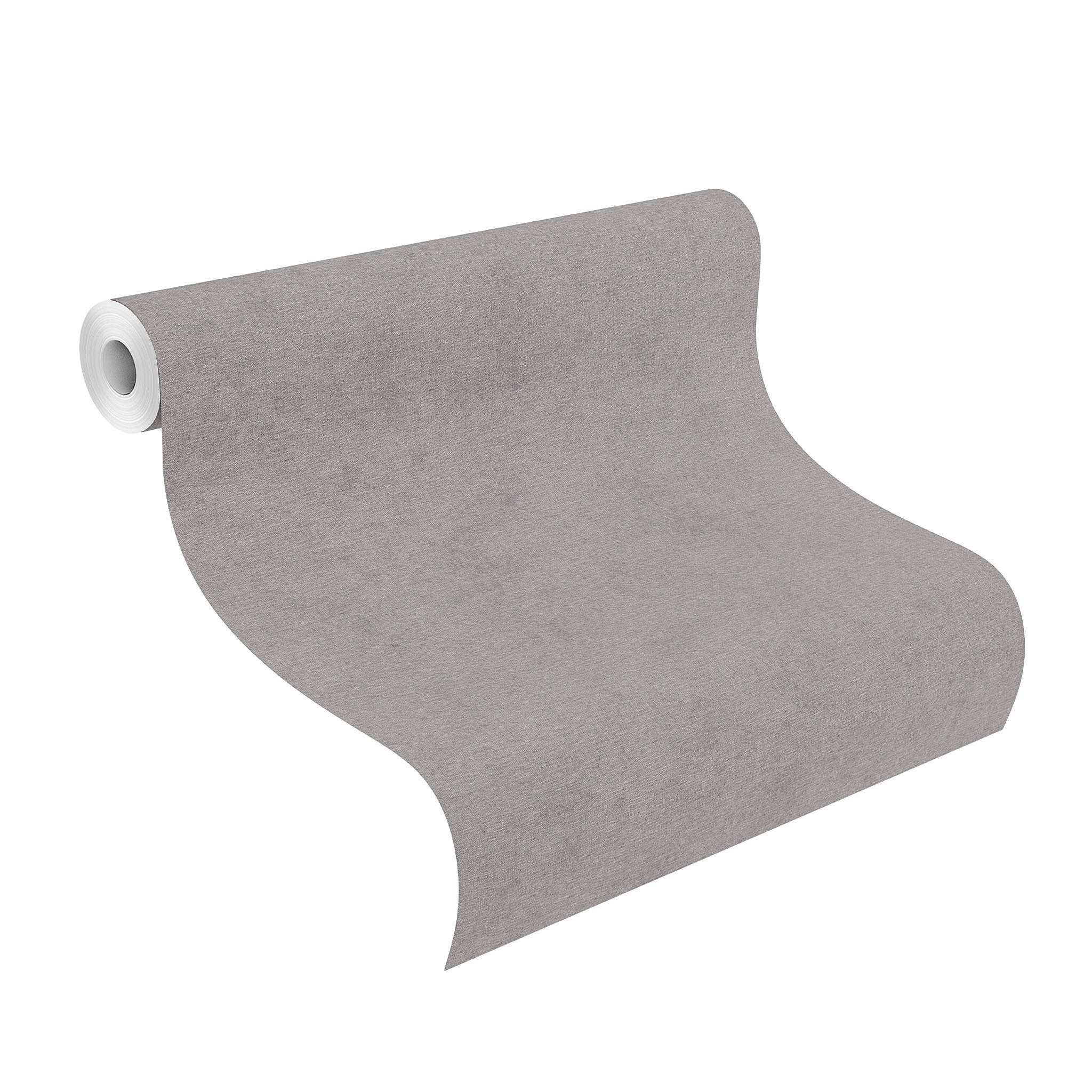 10-408188 Rolle abgerollt 1 Rouleau de déroulé avec Papier peint non tissé gris avec une surface mate et textile