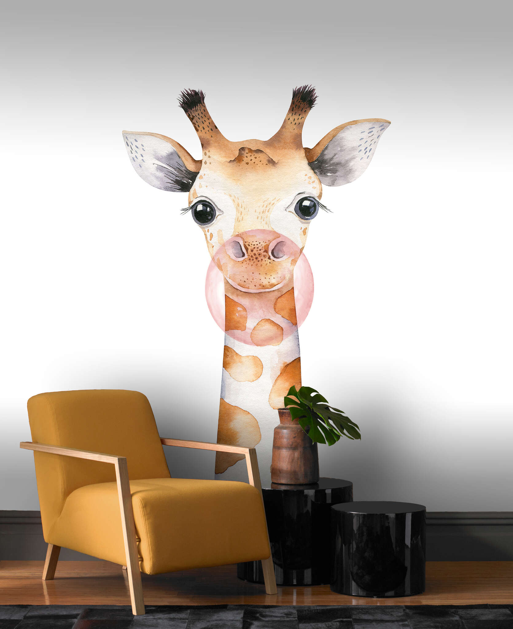 Kinderzimmer mit 253306 - Wandbild - Fein gezeichneter Giraffenkopf Bambino XIX Giraffe wall mural 253306