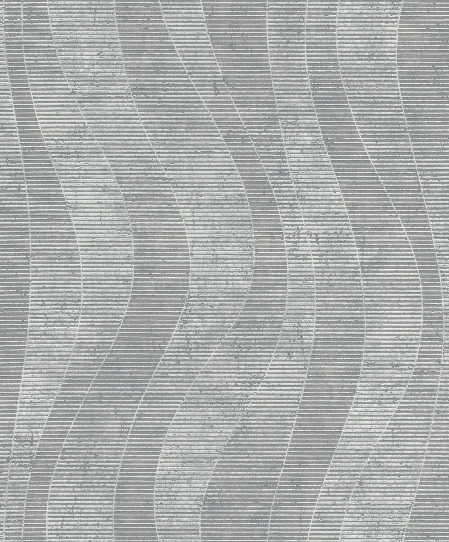 10-315820 Artikelscan 1 Silver-grey wallpaper with a modern wave structure and metallic-effect surface – elegant and lively.