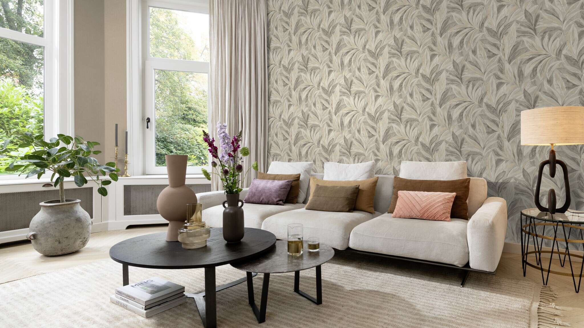 10-960709 Raumsituationen 6 Textile look non-woven wallpaper in brown My Cottage 960709