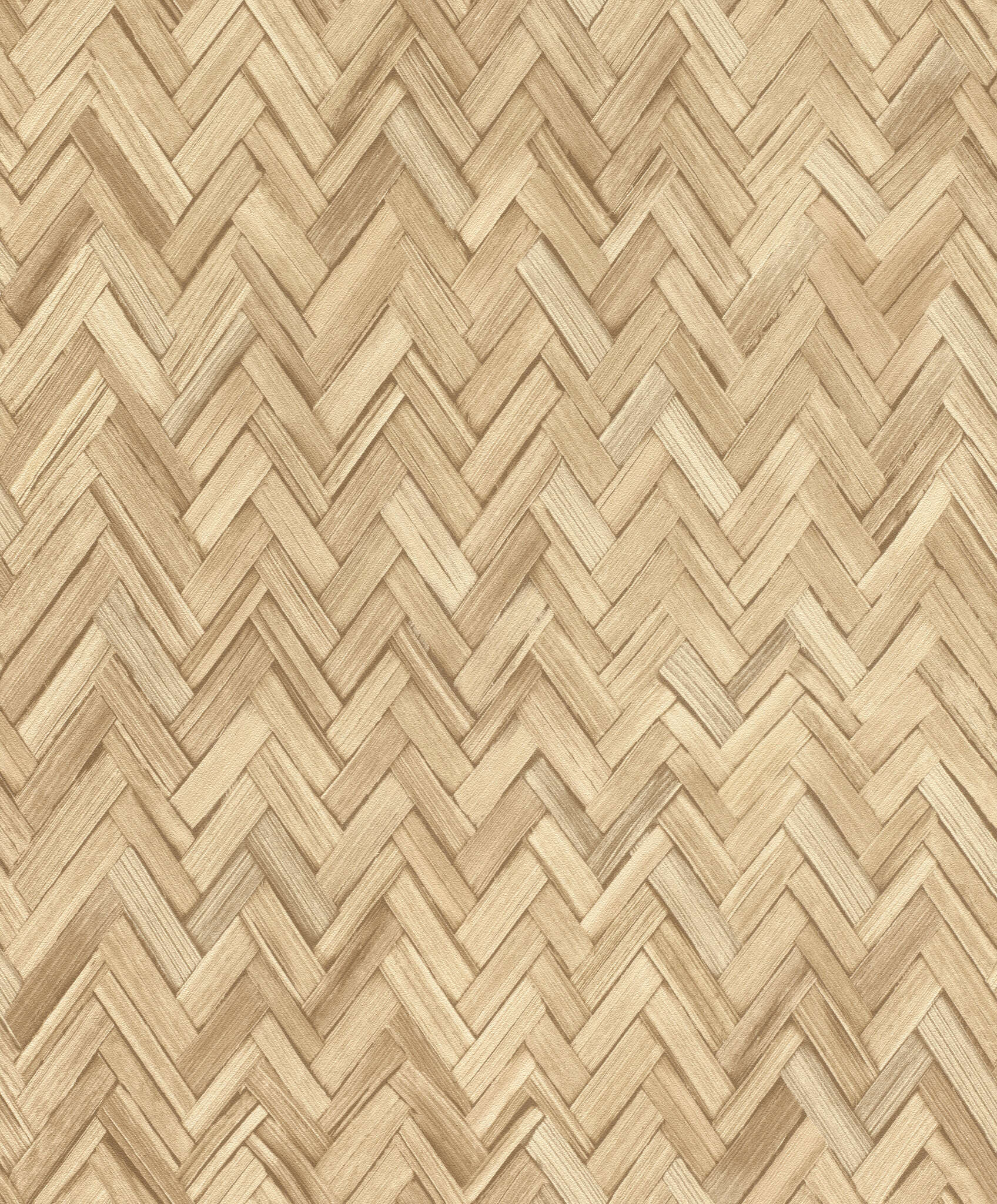 10-410334 Artikelscan 1 Papier peint non tissé aspect bambou naturel beige clair avec structure à chevrons pour une ambiance chaleureuse.