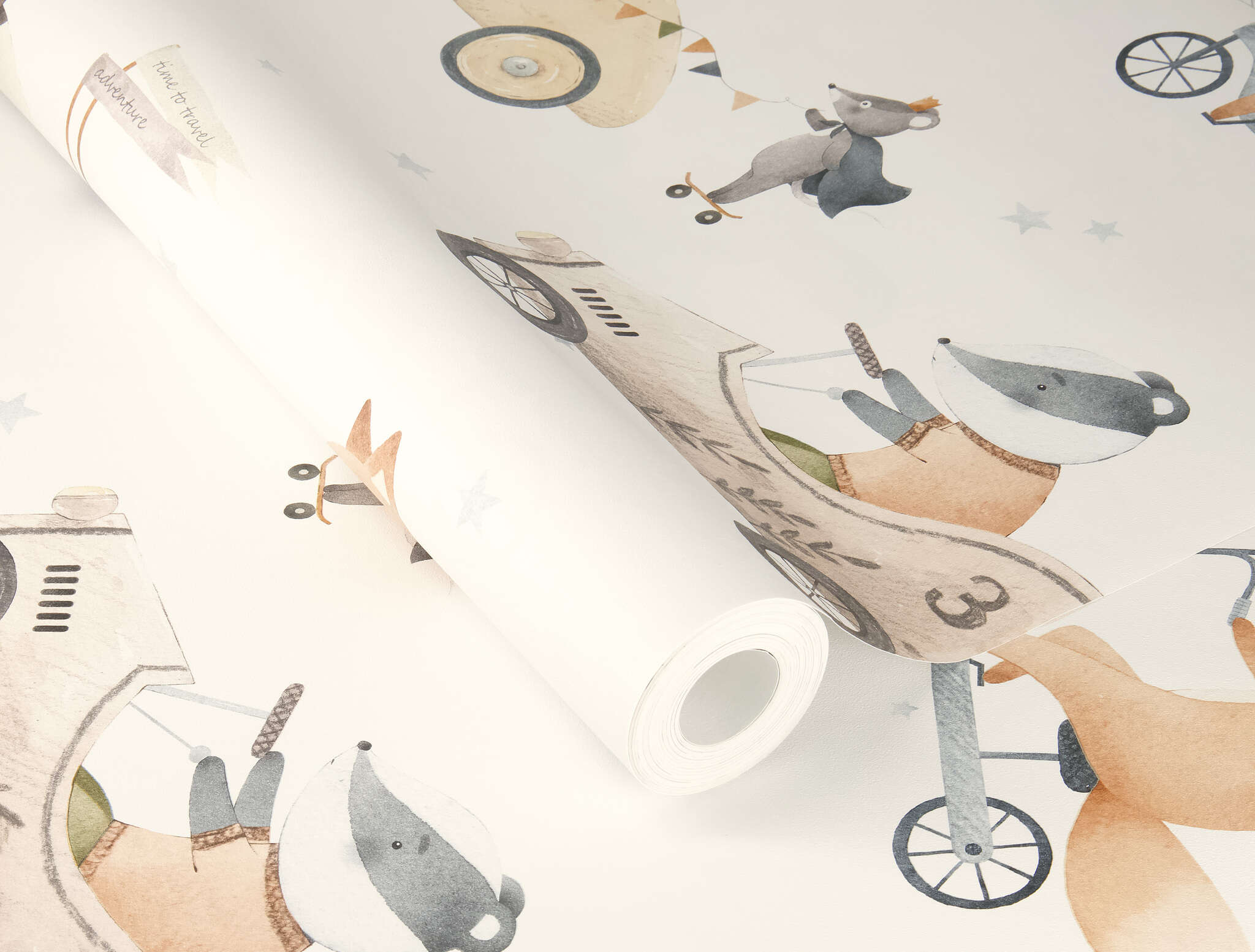 10-301878 Detailaufnahmen 1 Non-woven wallpaper in brown Kids World II 301878