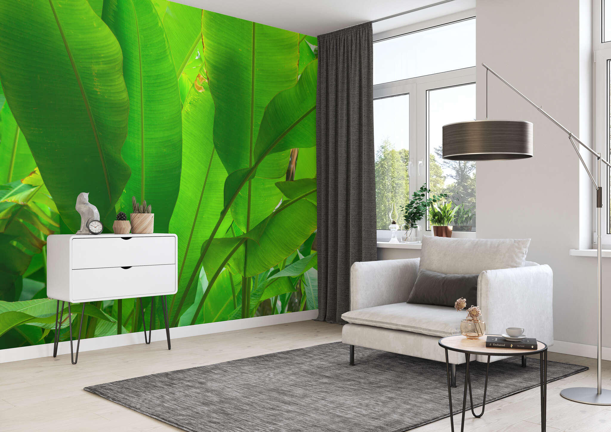10-363807 Raumsituationen 2 Wall mural banana leaves green 363807