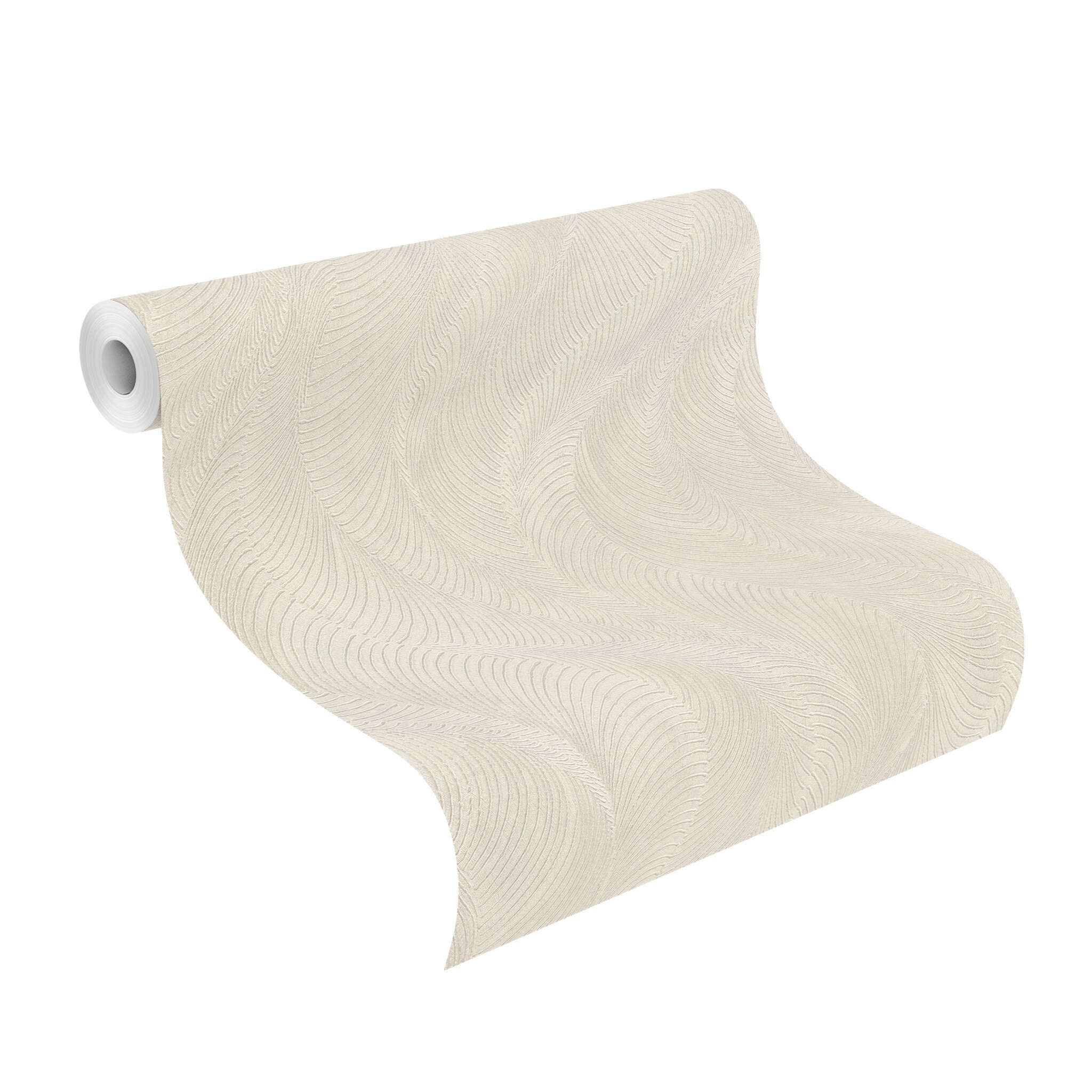 10-659610 Rolle abgerollt 1 Non-woven wallpaper in green-taupe Incanto 659610