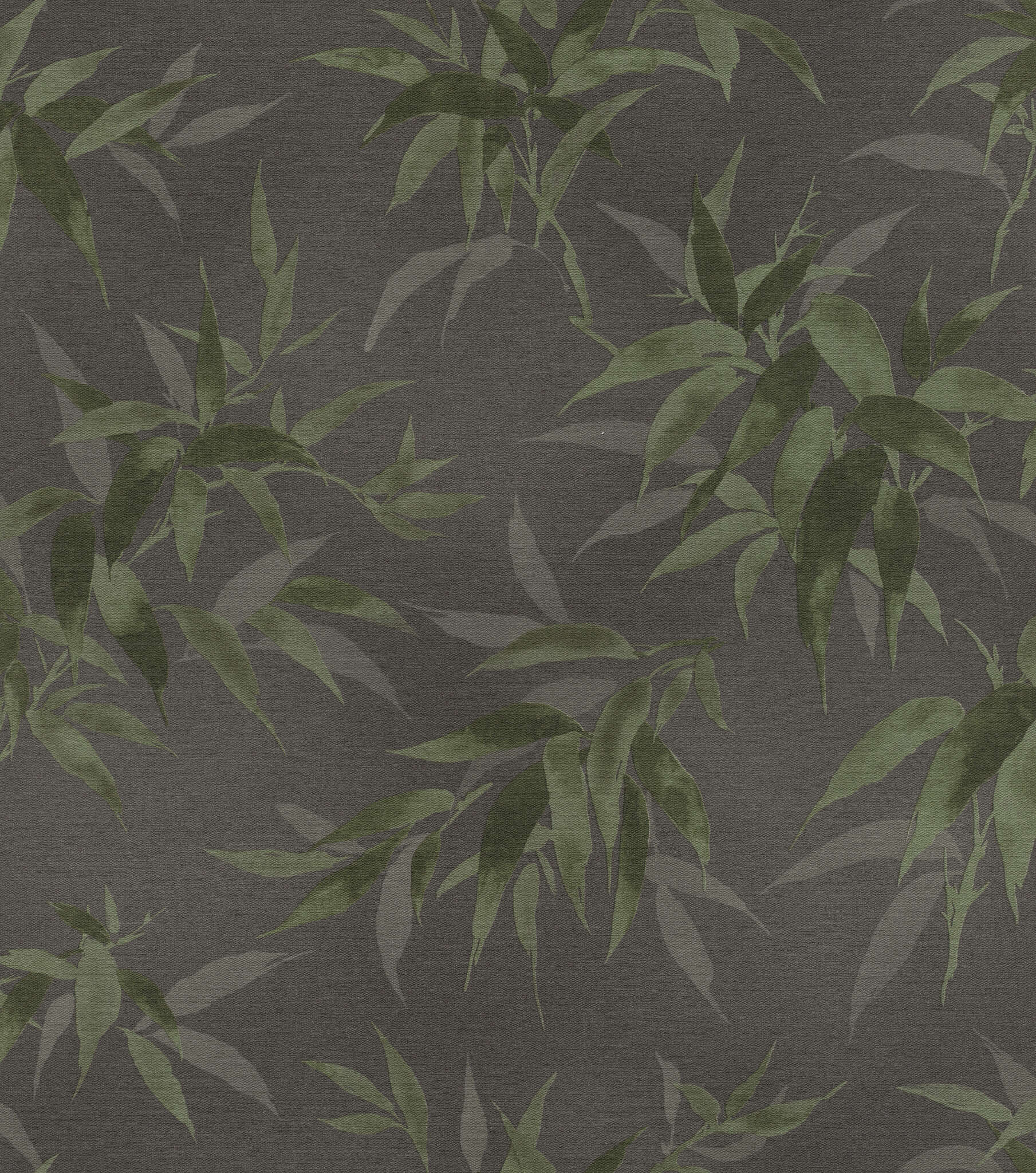 10-409772 Artikelscan 1 Bamboo leaves non-woven wallpaper in black anthracite Selection 409772