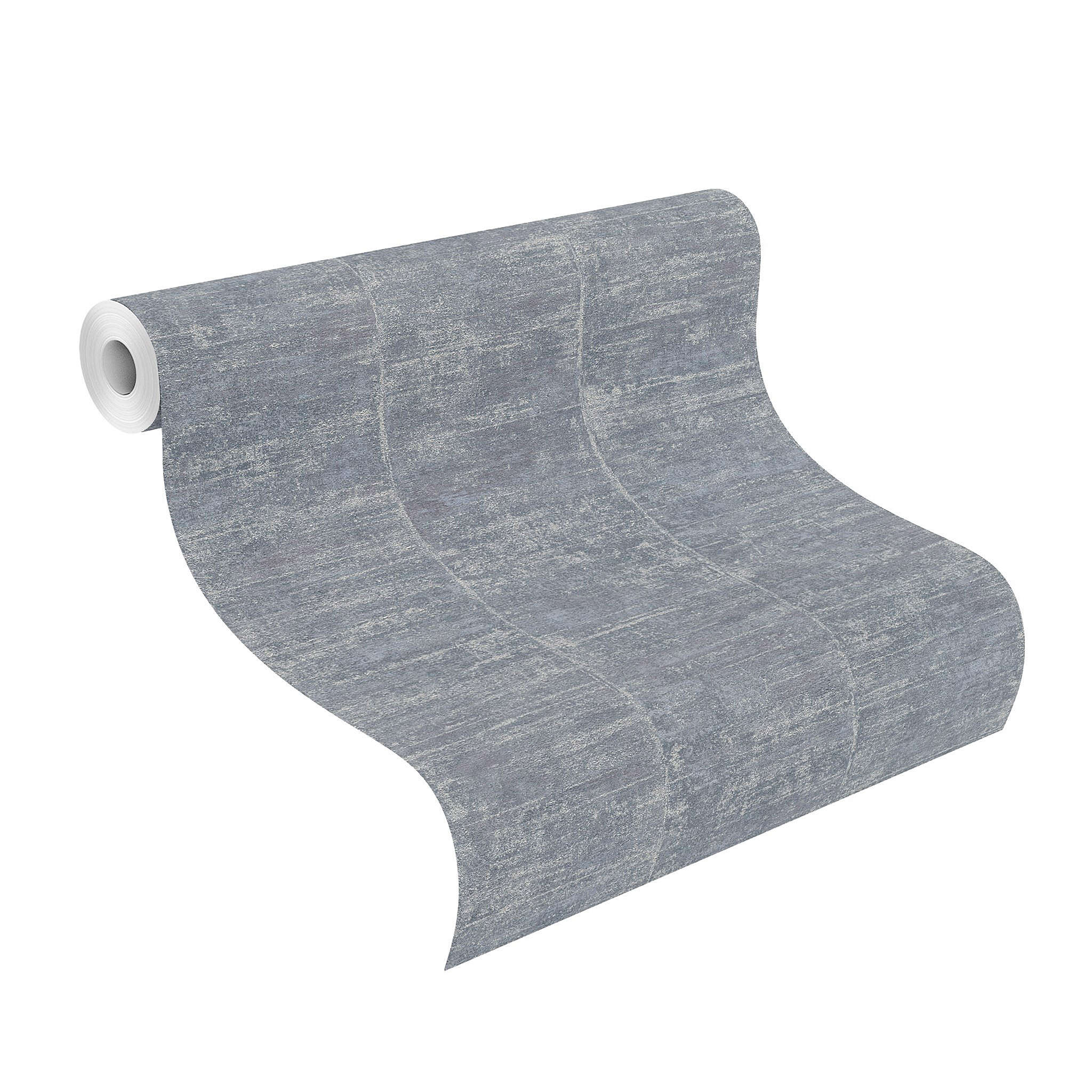 10-617634 Rolle abgerollt 1 Striped non-woven wallpaper in blue-demin Indigo Selection 617634