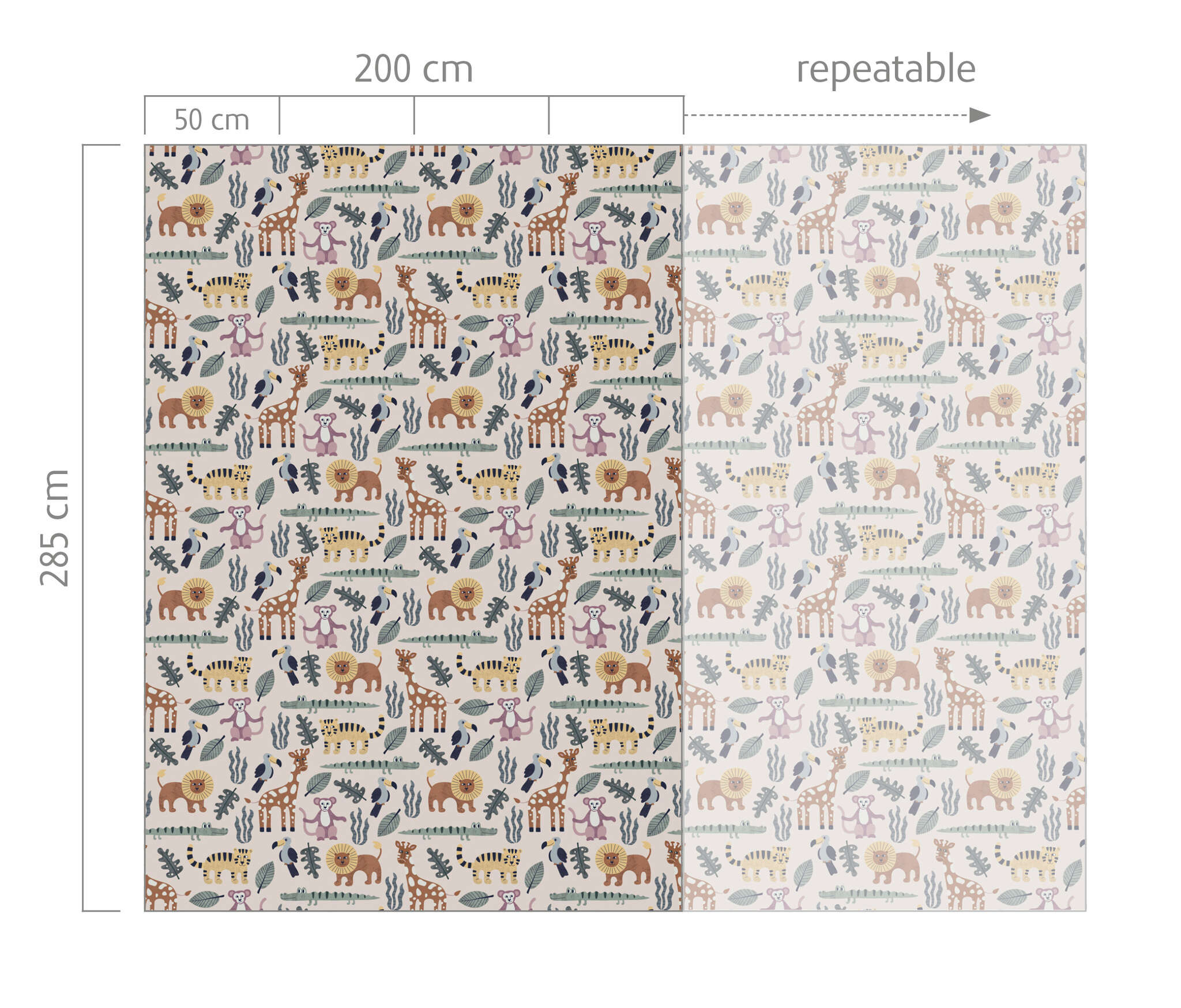 10-300124 Bildauschnitt 1 Wall mural Zoo in Green | Roomblush - RB339