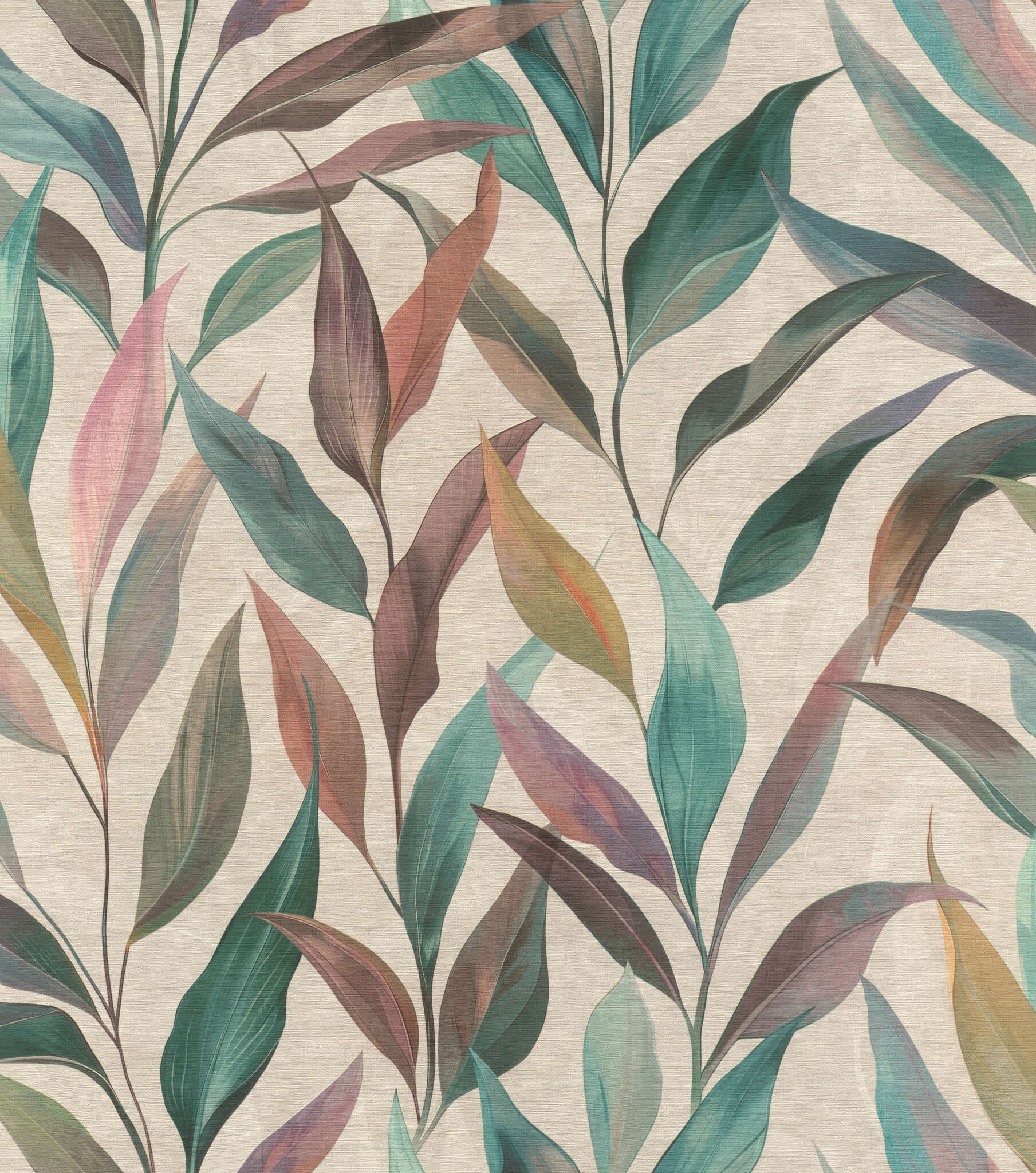 Selbstklebende Tapete Fiesta 370614 Selbstklebende Tapete Fiesta 370614 - Modernes Blattmuster in Blau, Grün und Rosa