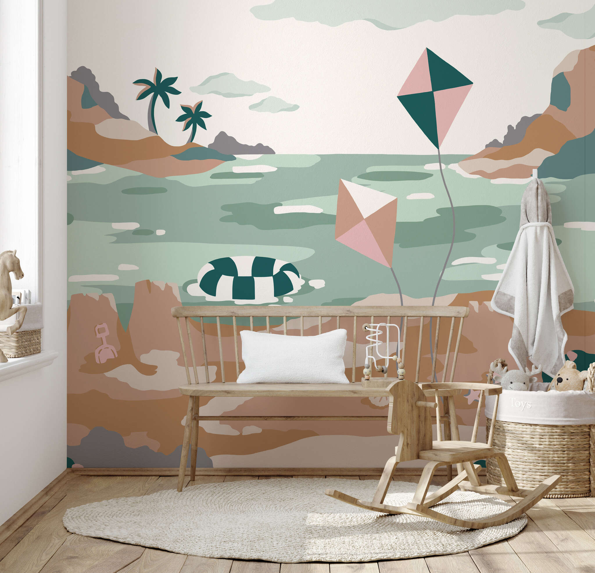 10-300020 Raumsituationen 1 Wall mural Seascape in Green | Roomblush - RB011-RC