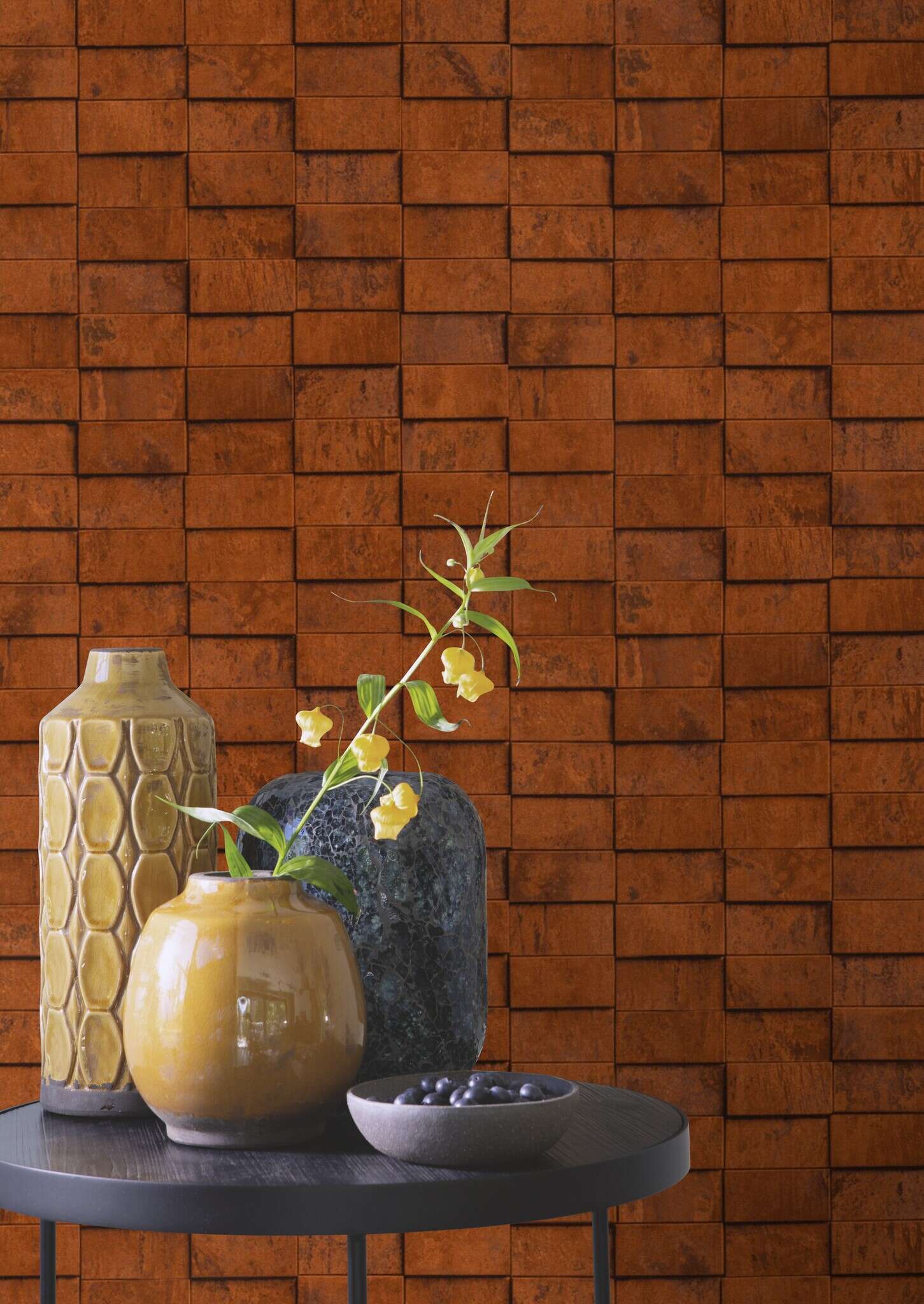 10-497120 Raumsituationen 1 Papier peint intissé copper tile en marron - Factory VI 497120