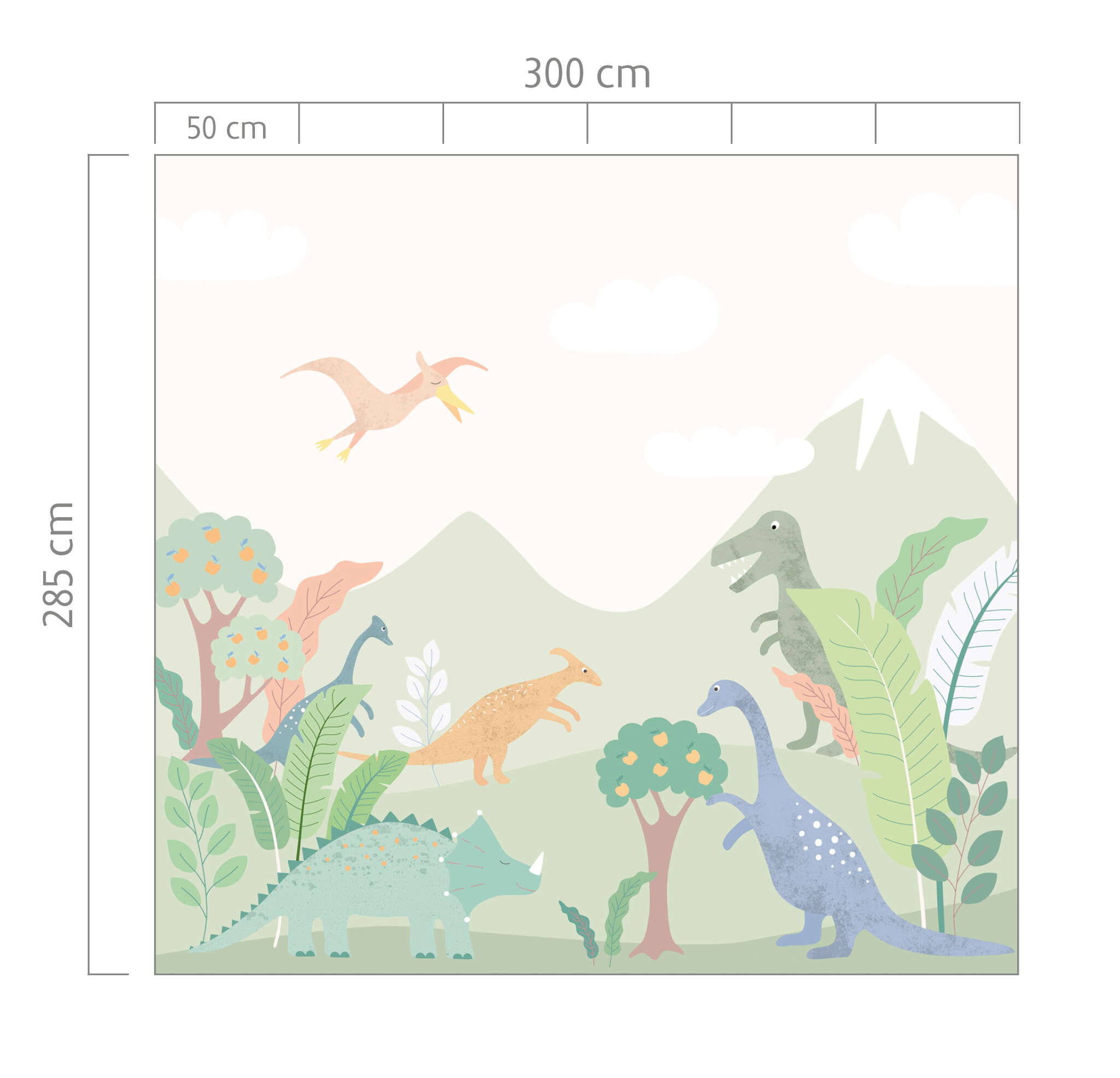 10-300058 Bildauschnitt 1 Wall mural Dino World in Green | Roomblush - RB367
